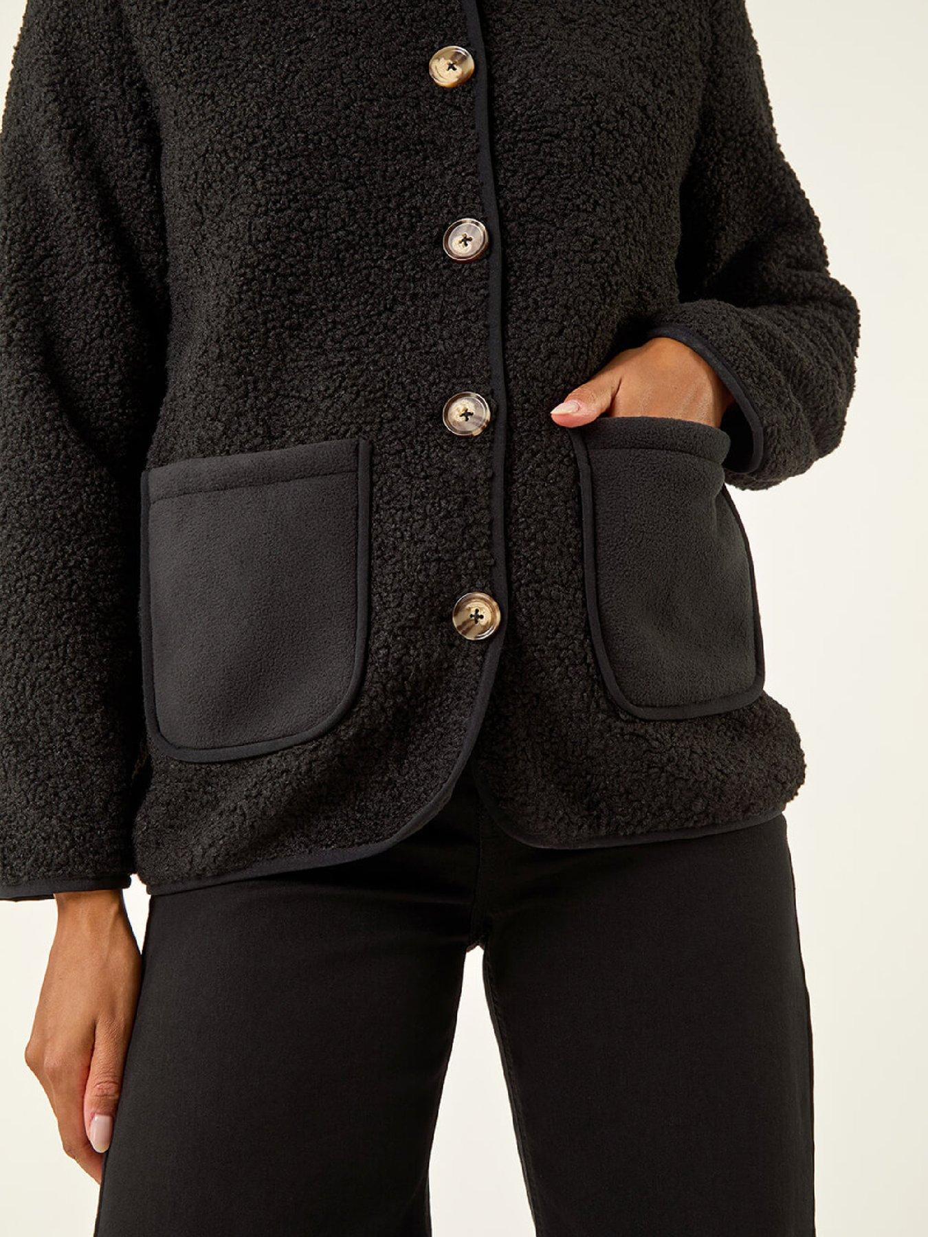 Image 5 of 5 of Roman Fleece Pocket Front Jacket - Black