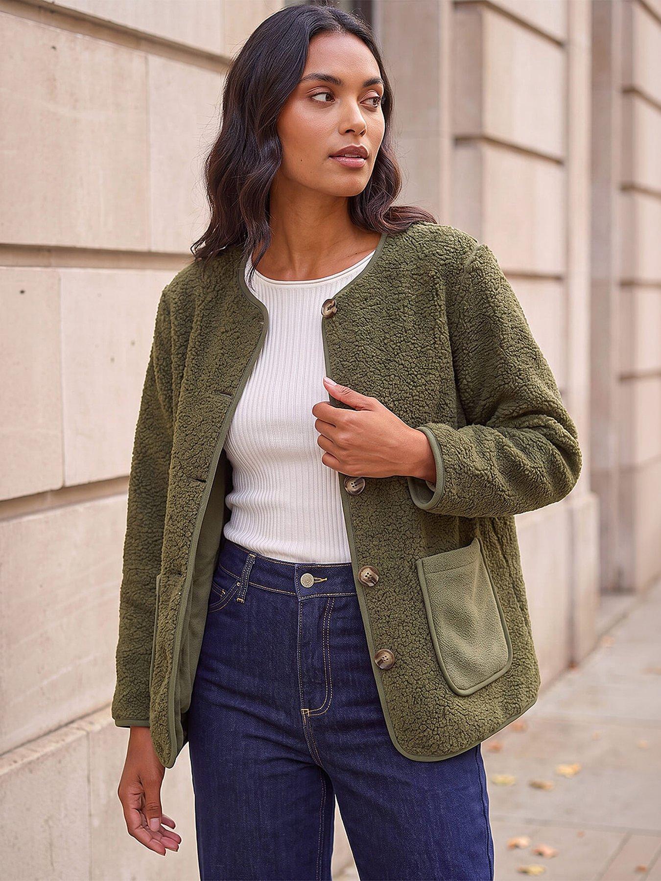 Roman Fleece Pocket Front Jacket - Khaki