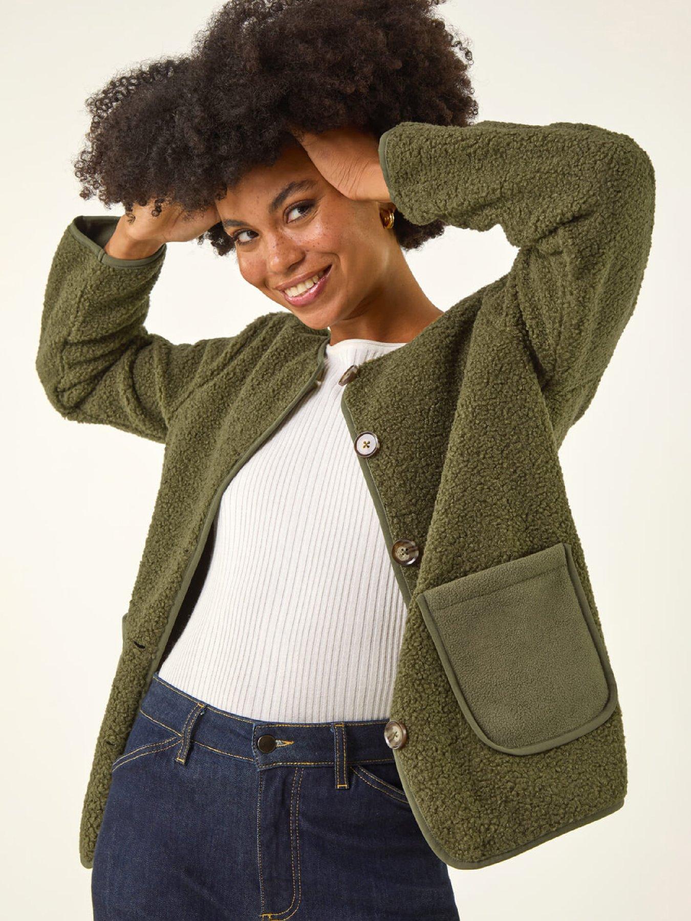 Image 1 of 5 of Roman Fleece Pocket Front Jacket - Khaki