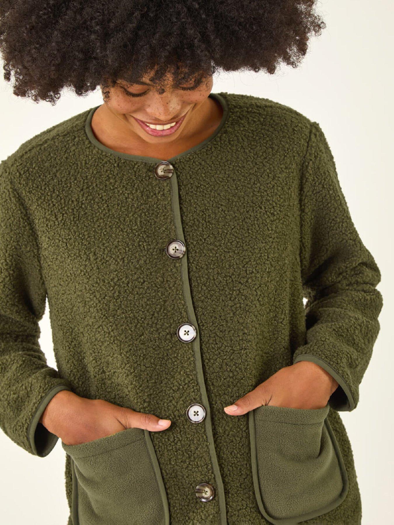 Image 4 of 5 of Roman Fleece Pocket Front Jacket - Khaki