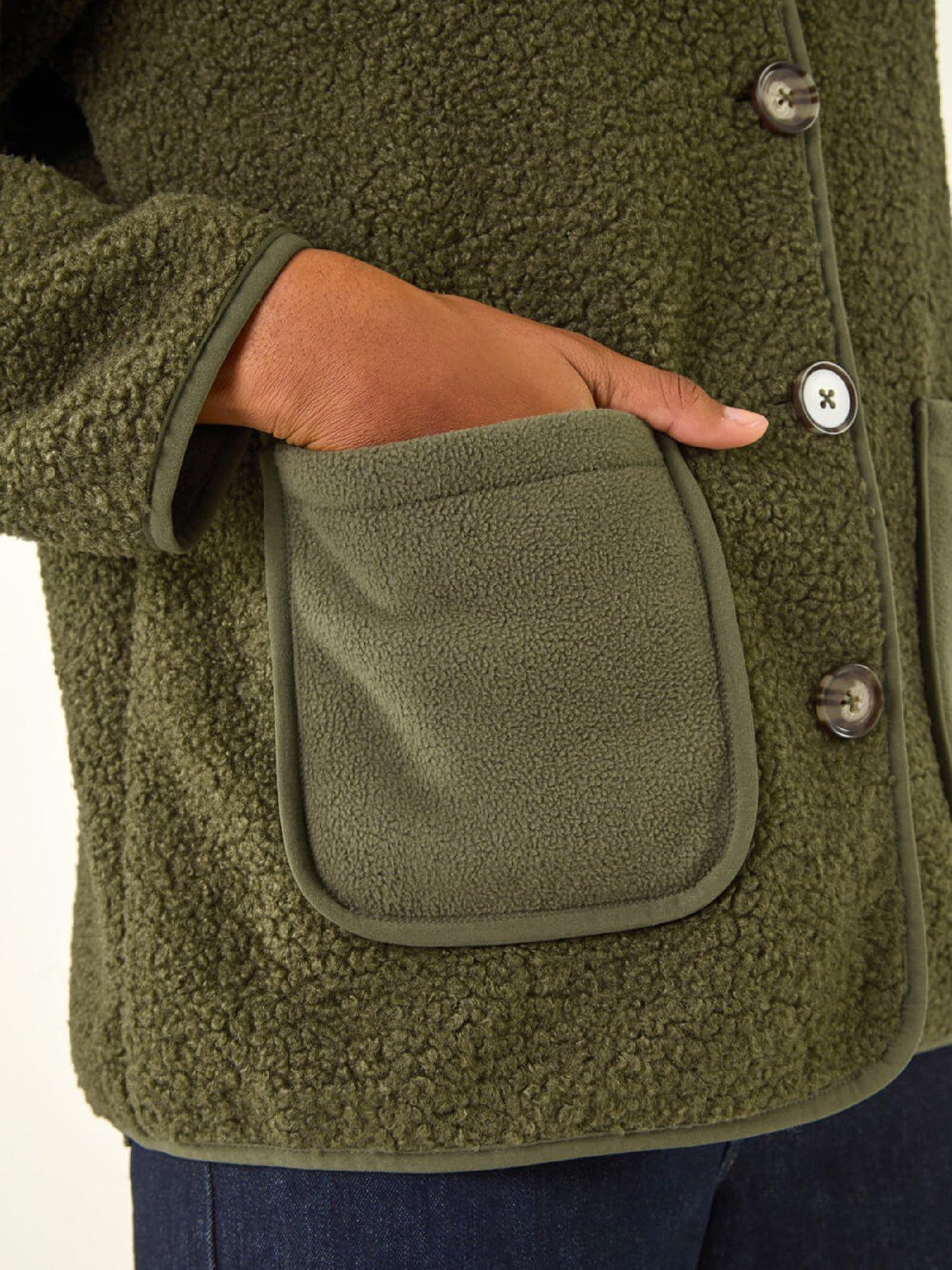 Image 5 of 5 of Roman Fleece Pocket Front Jacket - Khaki