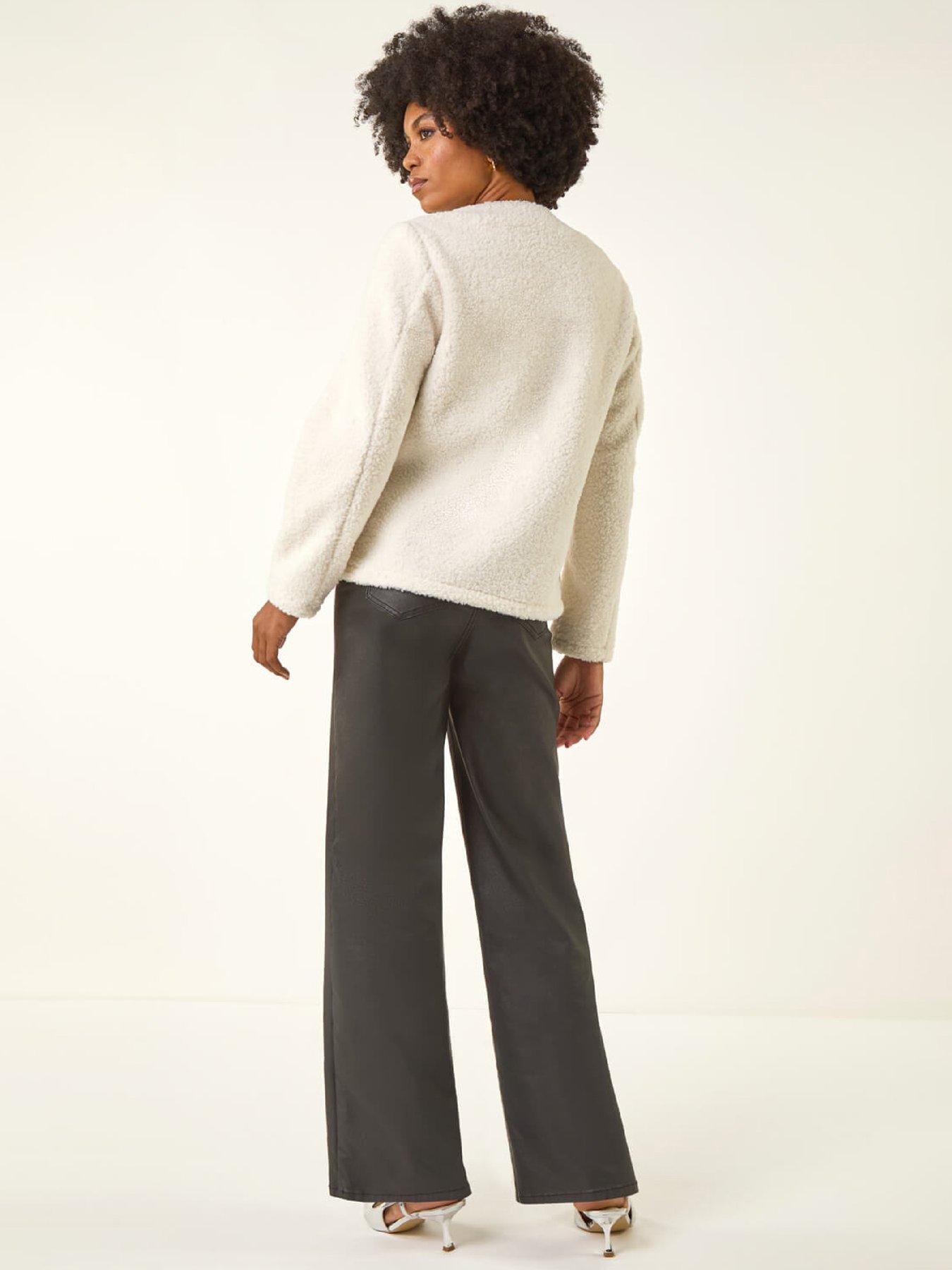 Image 2 of 5 of Roman Cosy Boucle Fleece Jacket - Ivory
