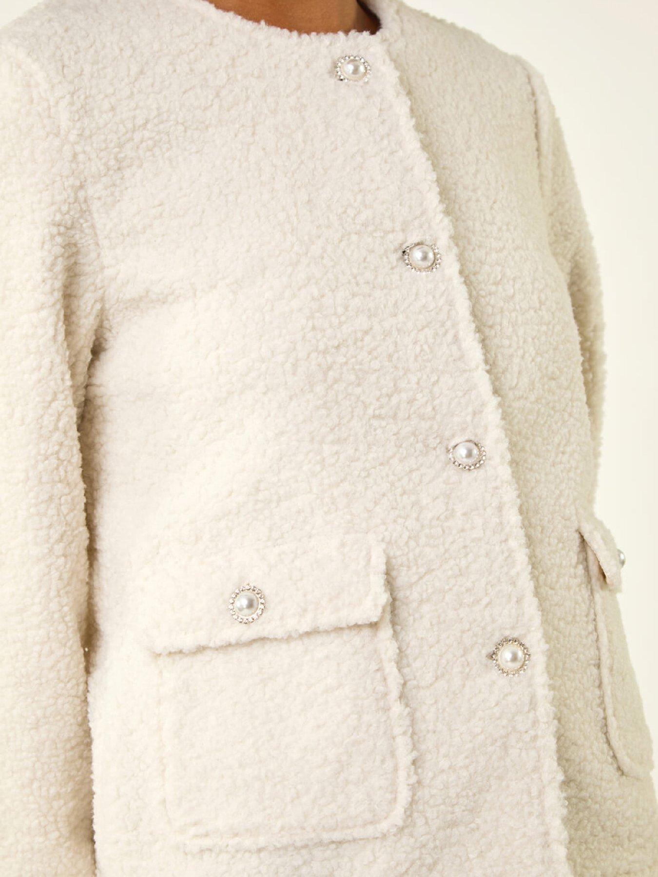 Image 5 of 5 of Roman Cosy Boucle Fleece Jacket - Ivory