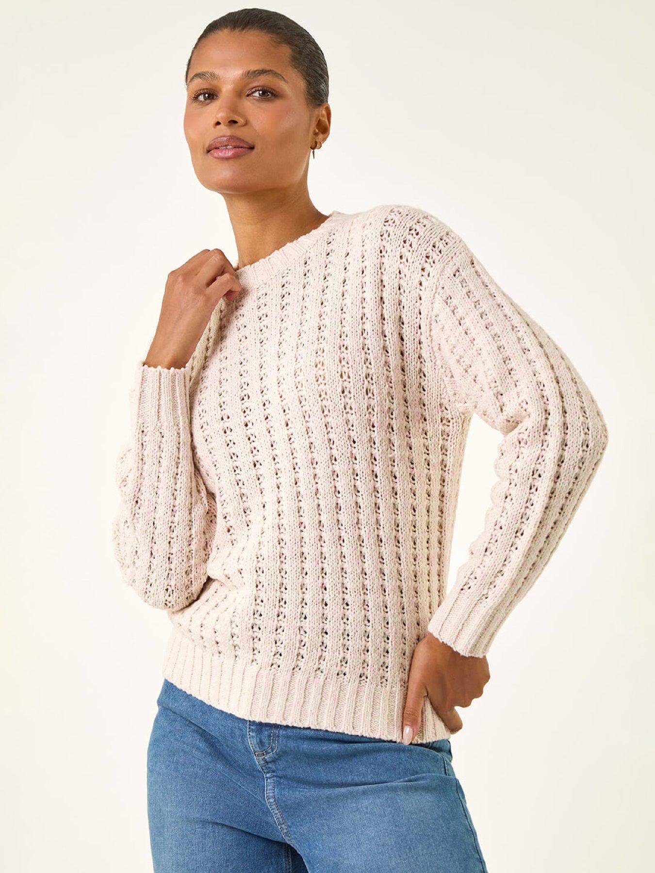 Roman Textured Knit Jumper - Beige