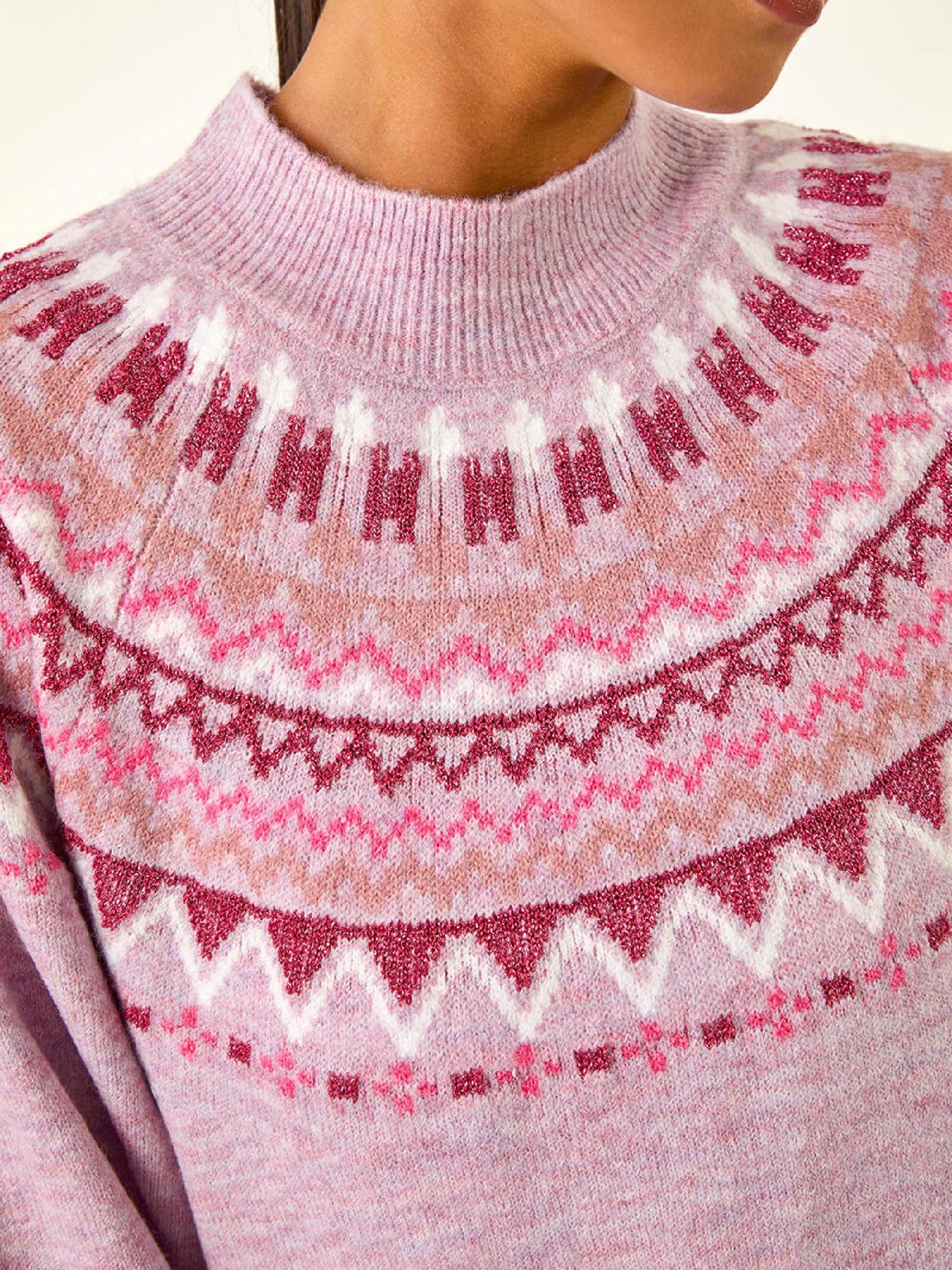 roman-petite-fairisle-knit-jumper-pinkdetail