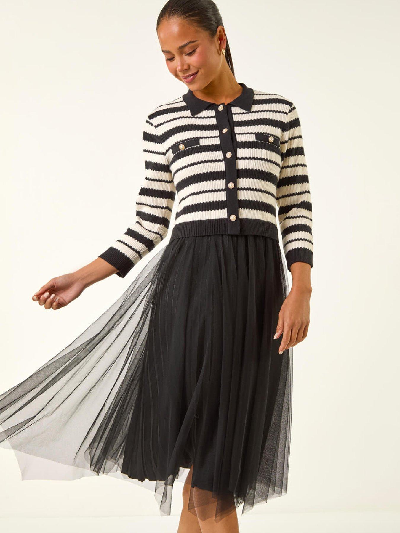 roman-petite-stripe-knit-midi-dress-blackback