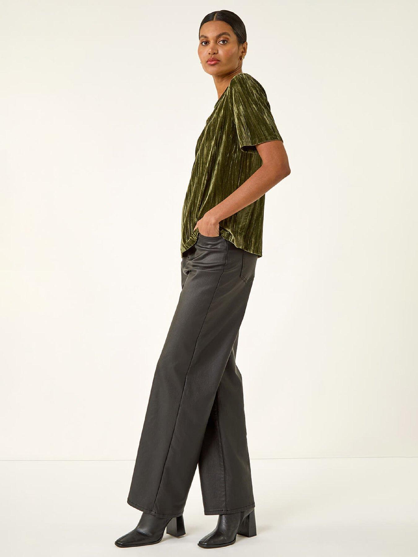 roman-pleated-velvet-stretch-top-greenback