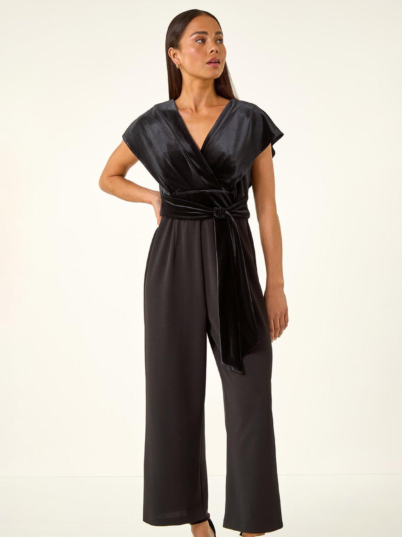 roman-petite-velvet-contrast-jumpsuit-black