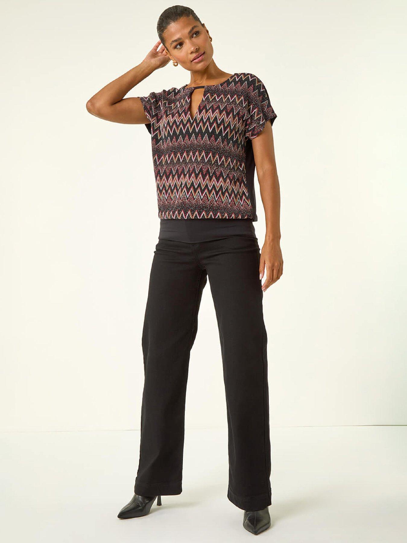 roman-zig-zag-print-bubble-hem-top-bronzeback