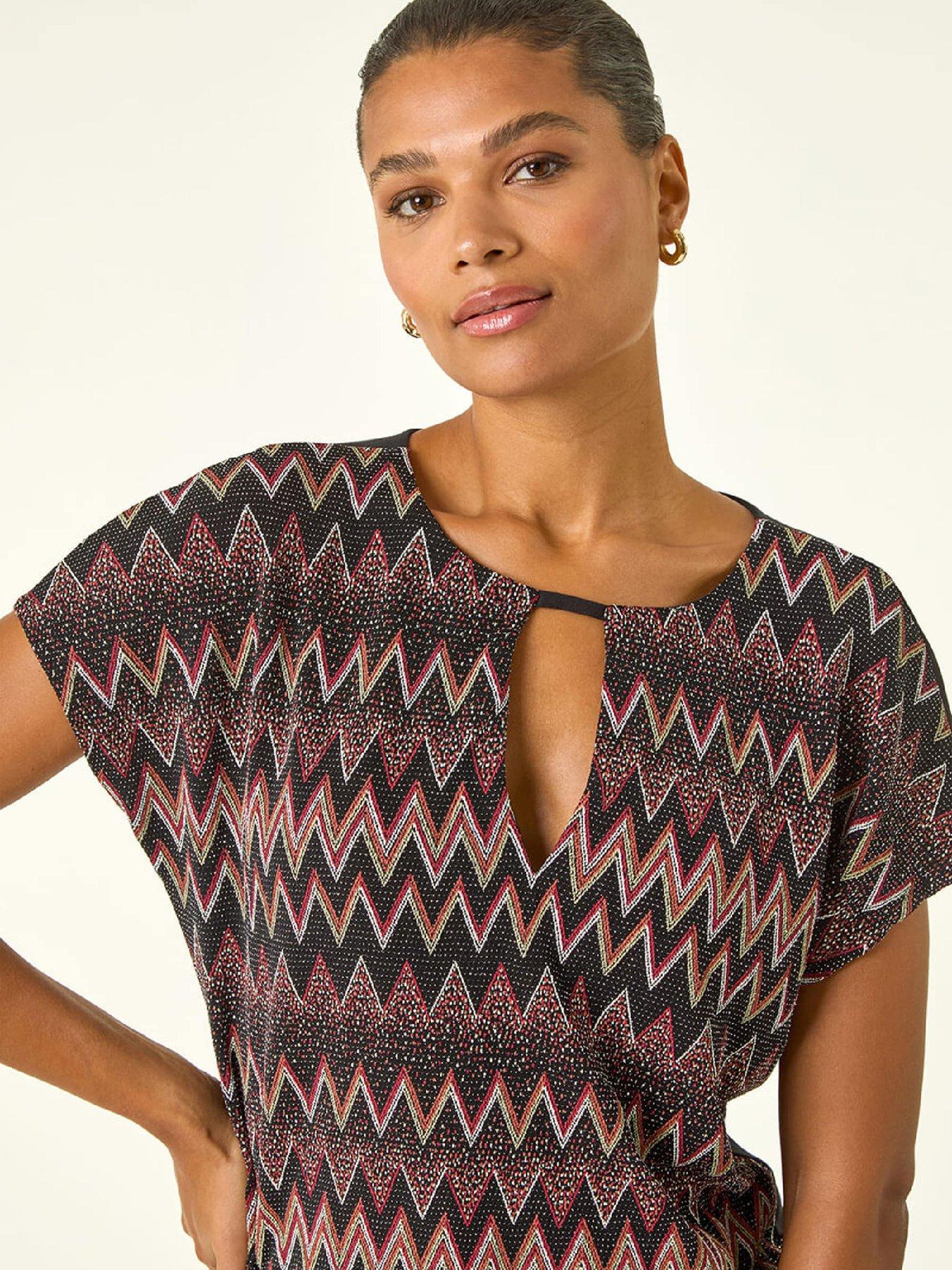 roman-zig-zag-print-bubble-hem-top-bronzeoutfit