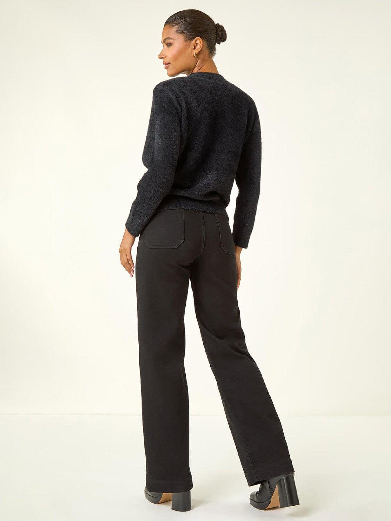 Image 2 of 5 of Roman Butterfly Crew Neck Knit Jumper - Black