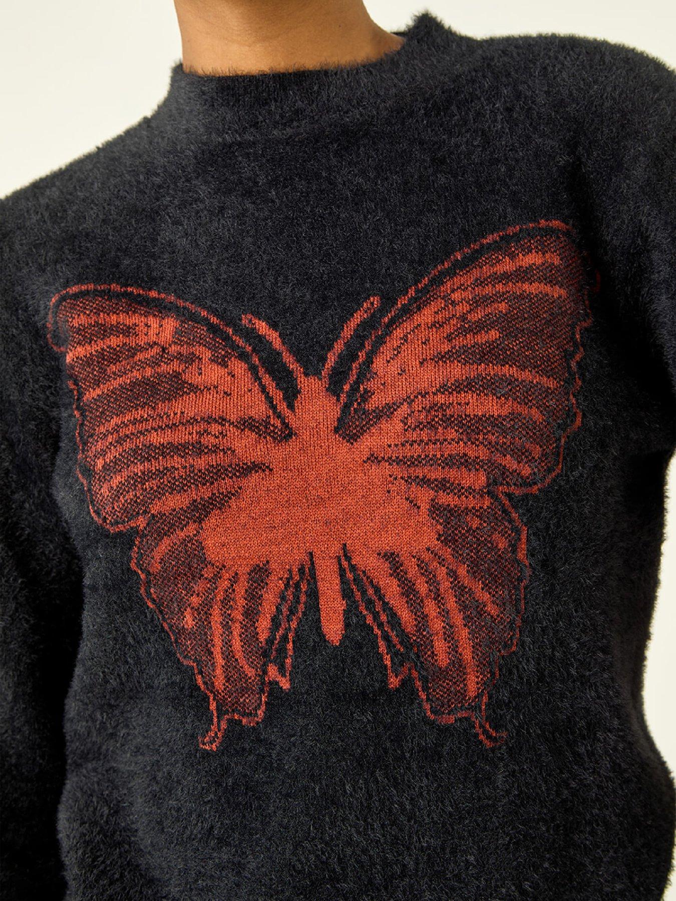 Image 5 of 5 of Roman Butterfly Crew Neck Knit Jumper - Black