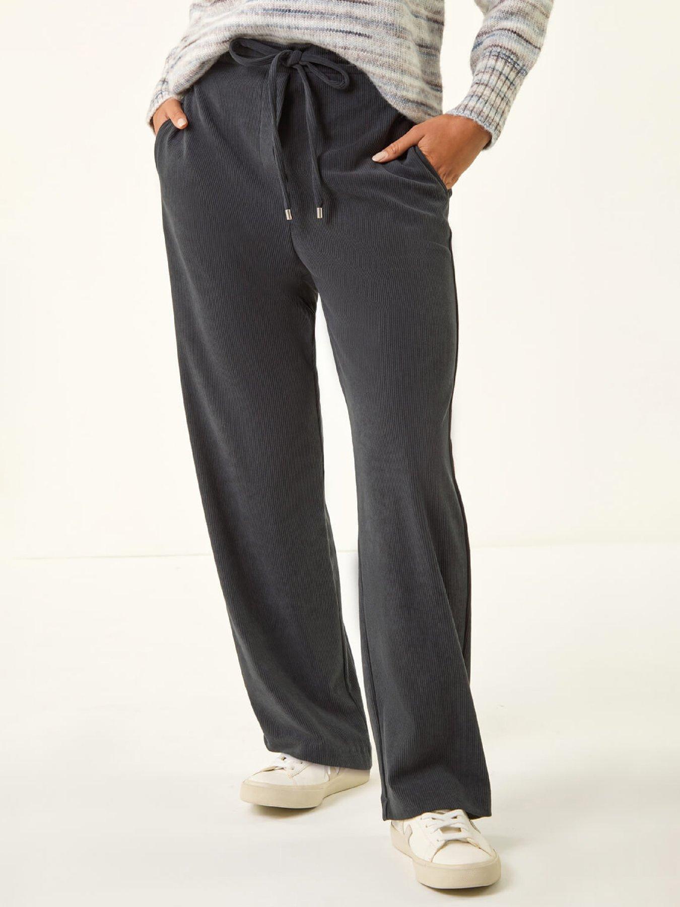 Roman Petite Cord Drawstring Trouser - Grey