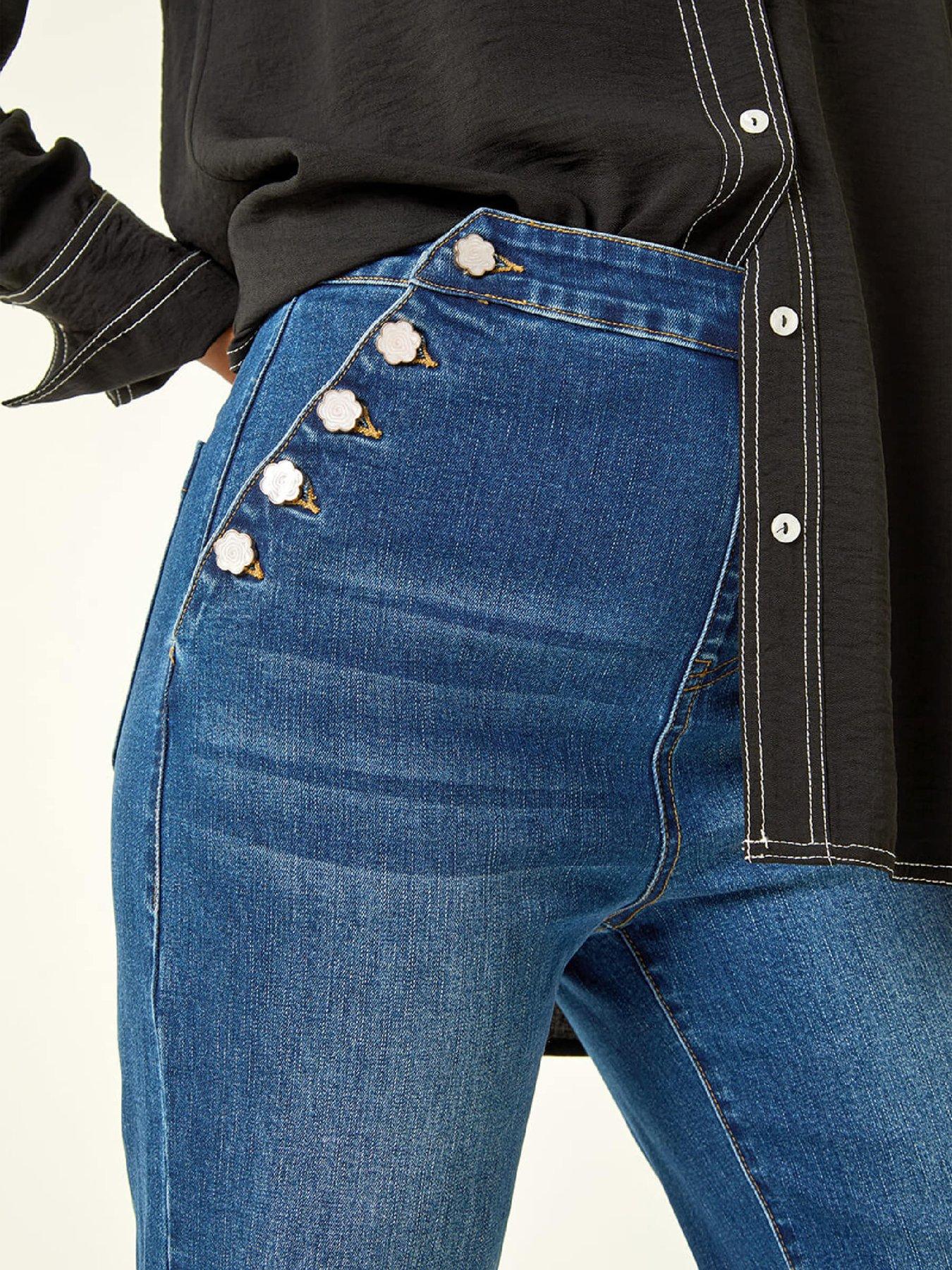 Image 5 of 5 of Roman Buttoned Pocket Jeans - Blue