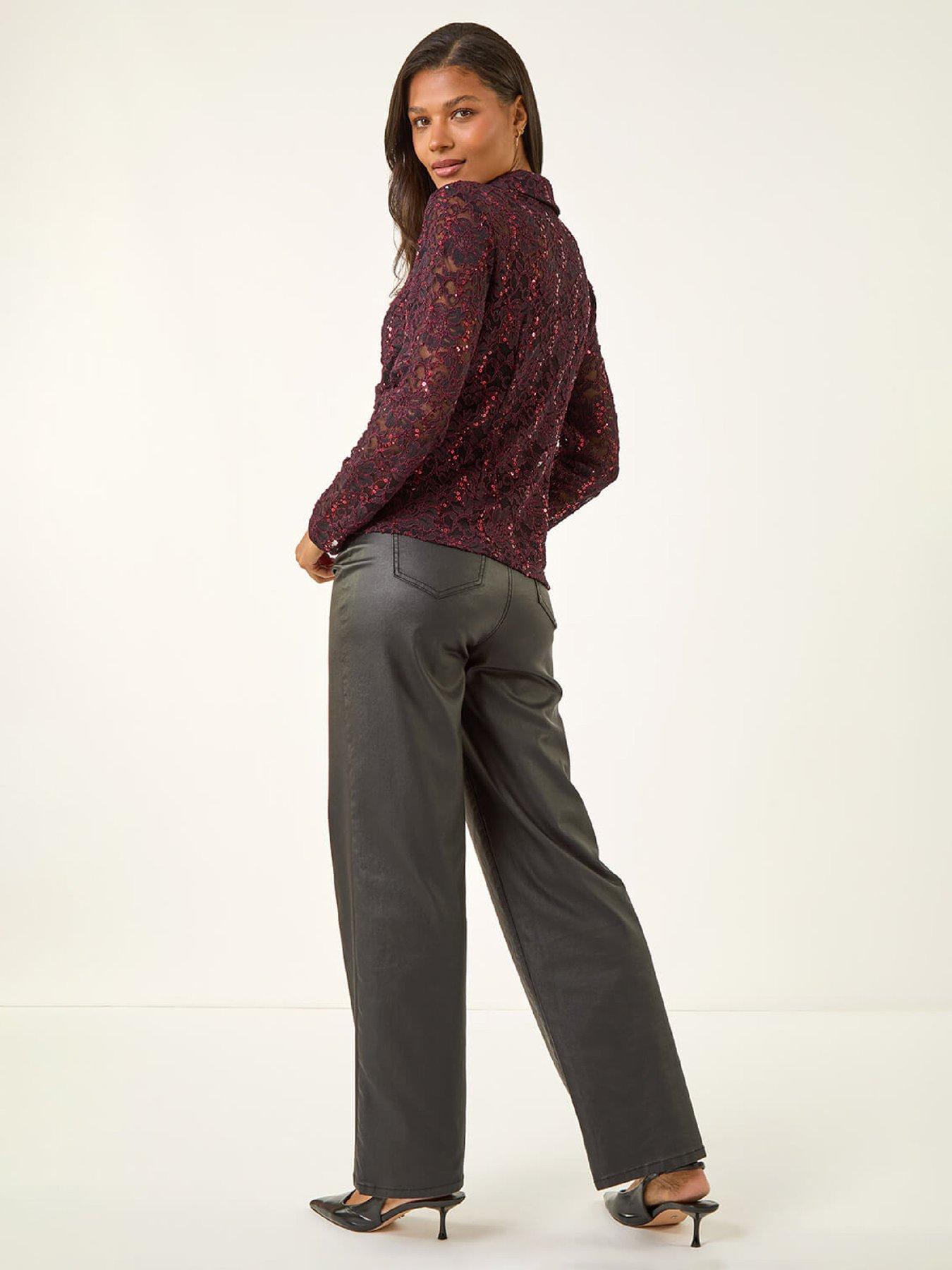 roman-sequin-lace-collared-blouse-winestillFront