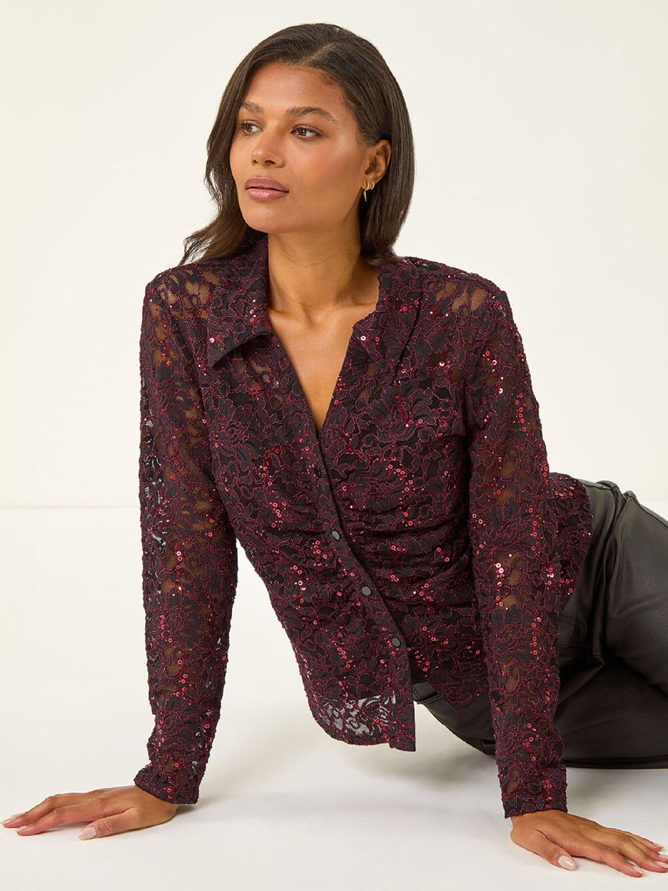 roman-sequin-lace-collared-blouse-wineoutfit