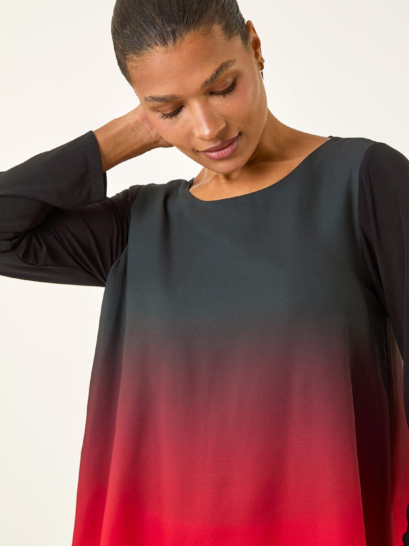 roman-ombre-chiffon-overlay-top-redoutfit