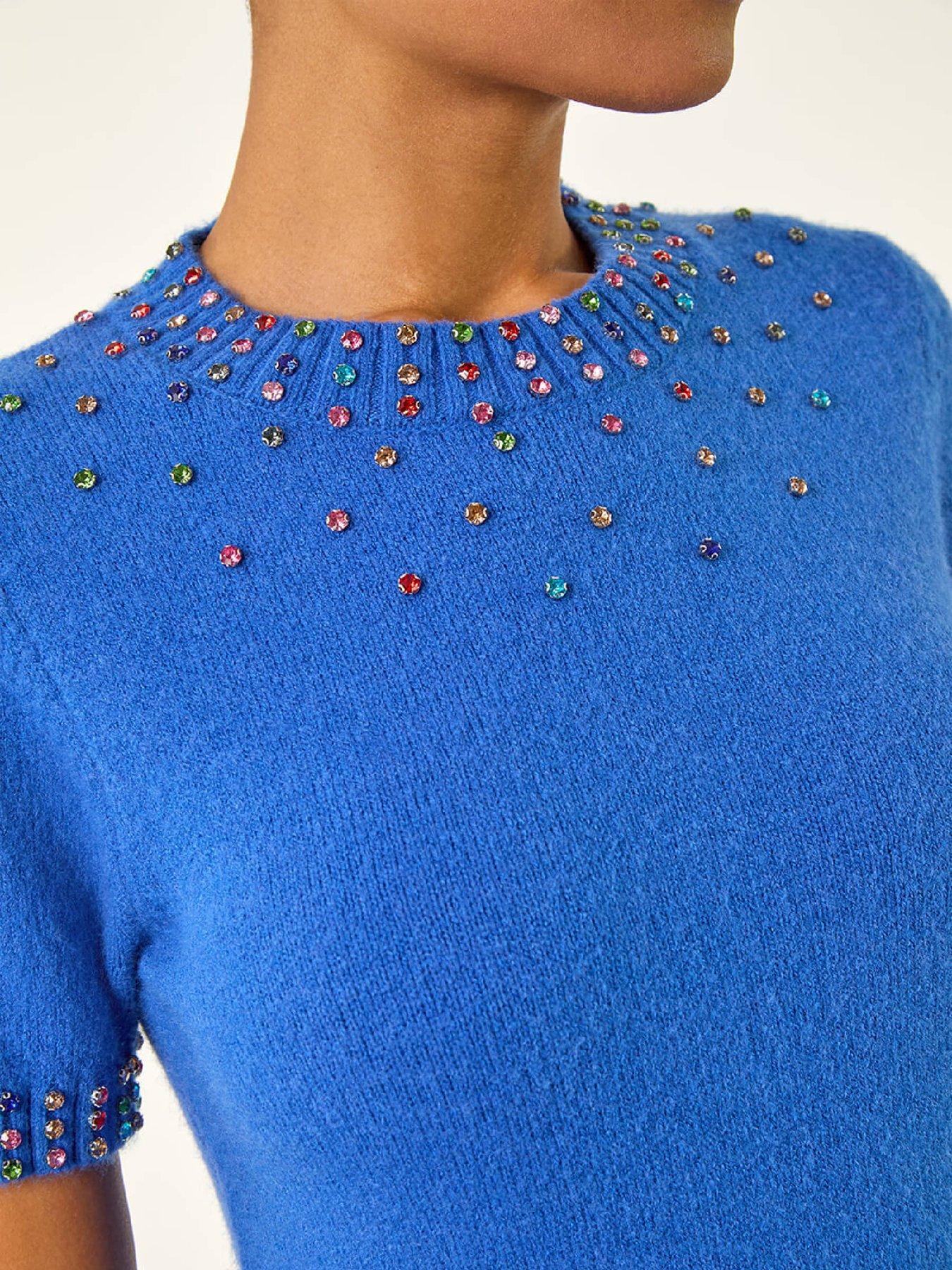roman-embellished-neck-knitted-top-royal-bluedetail