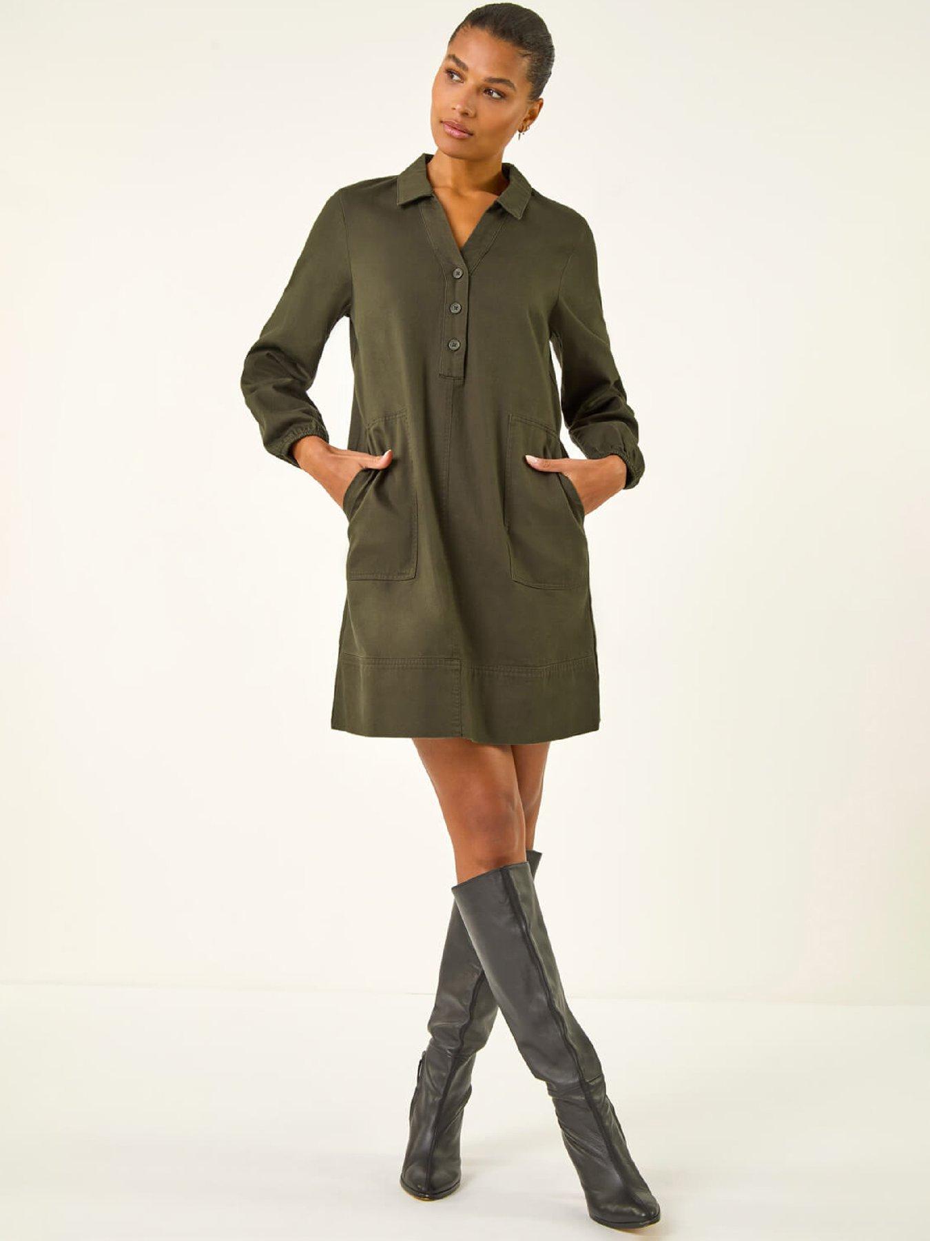 roman-collared-shift-shirt-dress-khaki