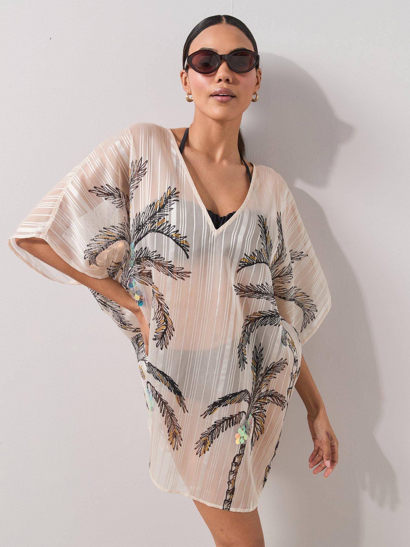 The Very Collection Sequin Palm Cover Up