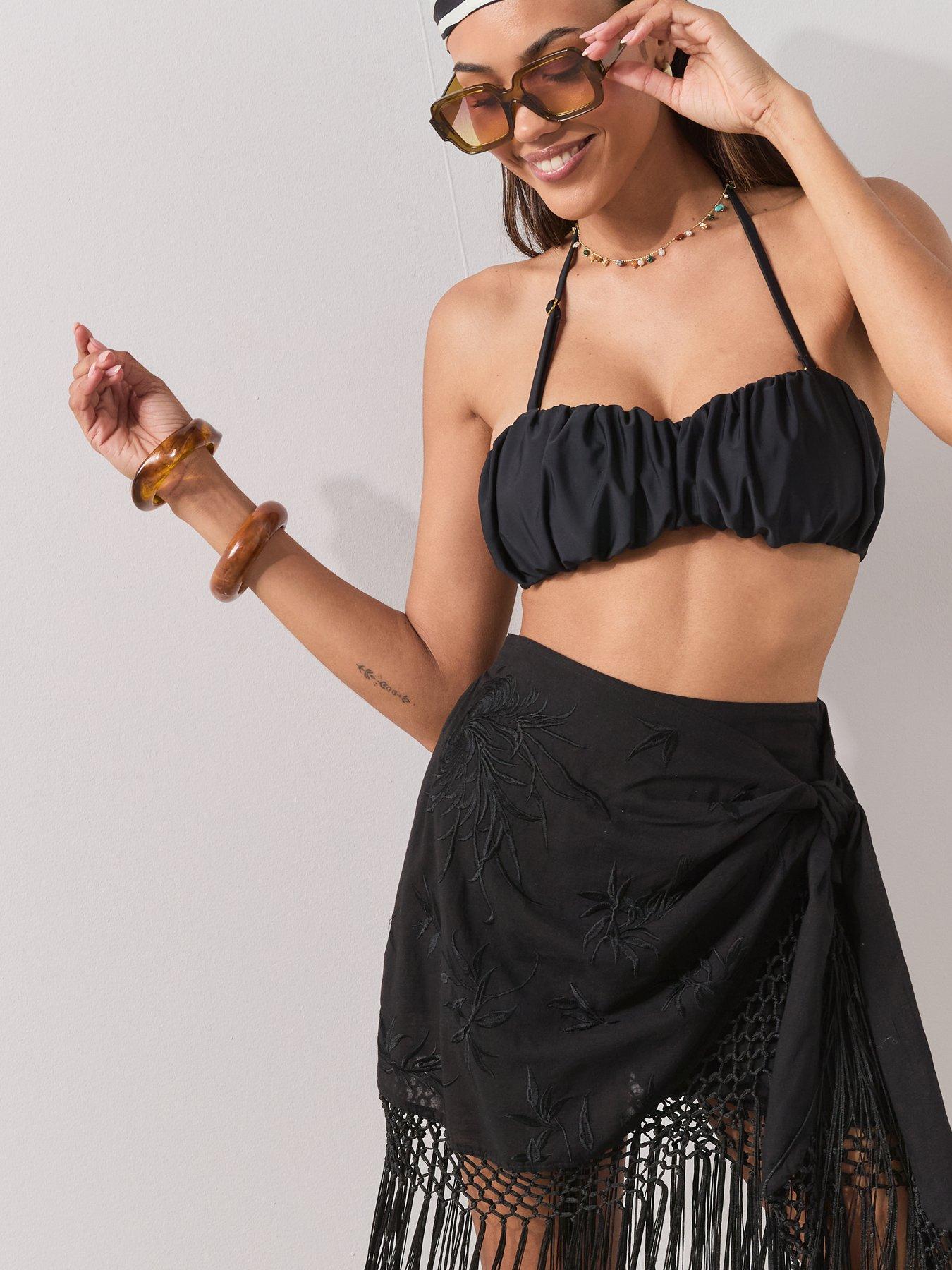Image 5 of 7 of The Very Collection Fringed Beach Skirt - Black