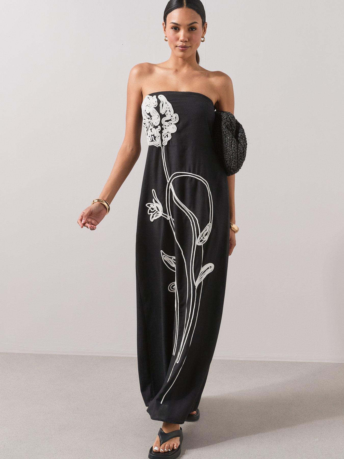 Image 3 of 7 of The Very Collection Embroidered Bandeau Beach Dress