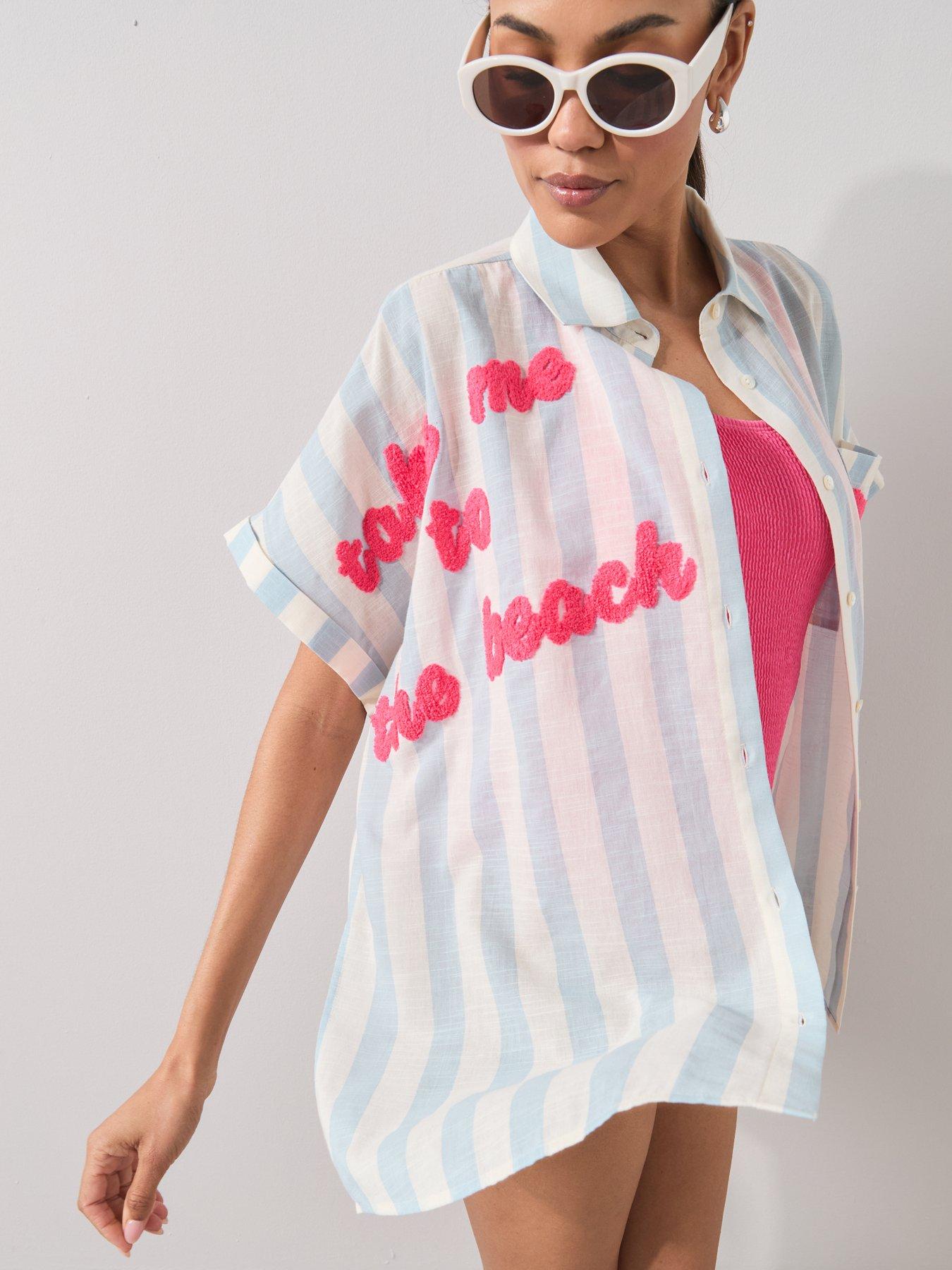 Image 3 of 7 of The Very Collection Take Me To Beach Shirt - Multi