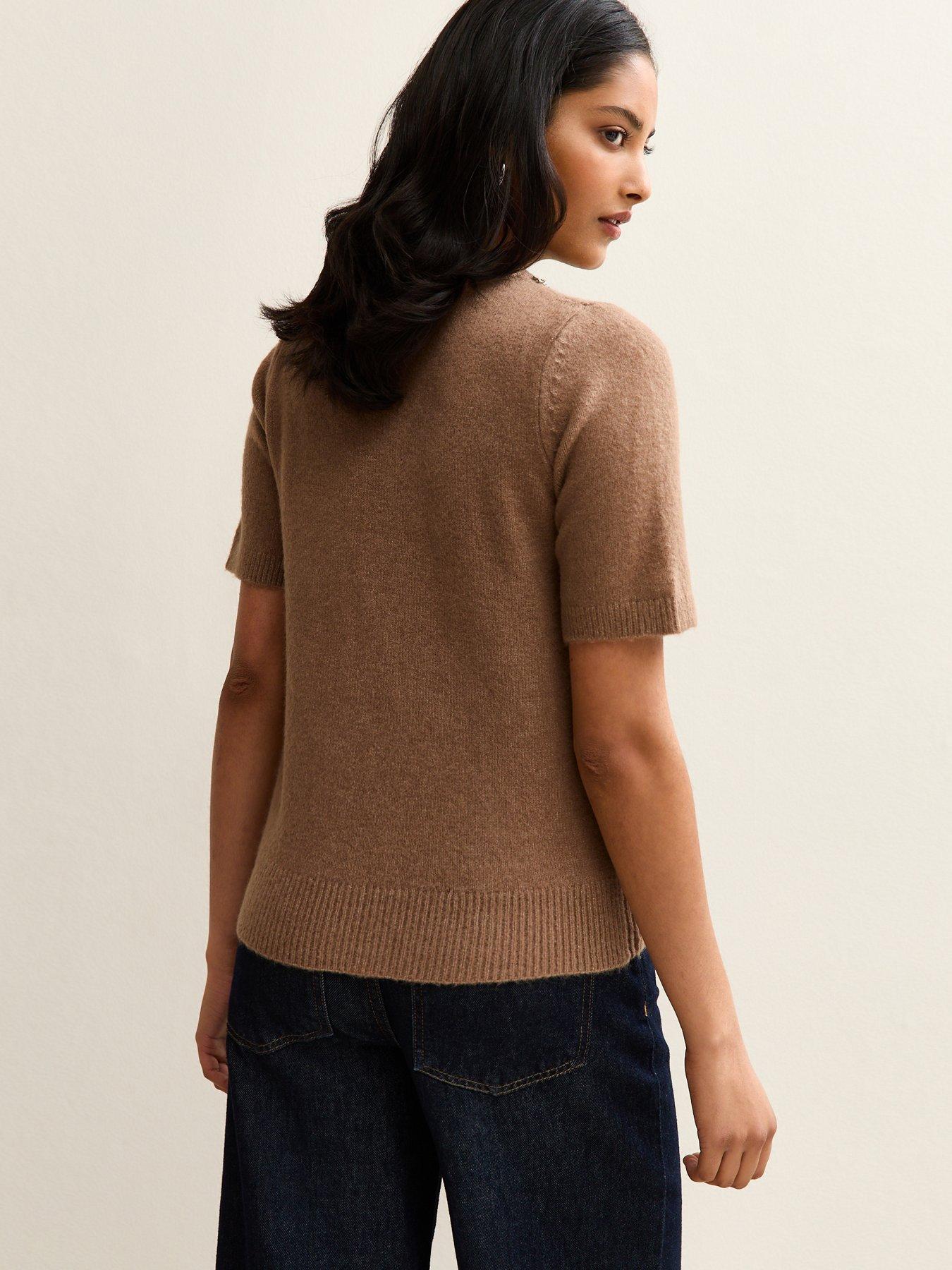 new-look-camel-embellished-neck-short-sleeve-topstillFront
