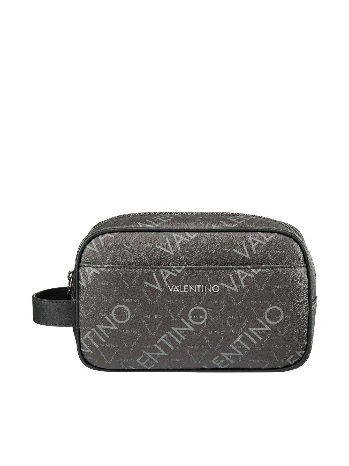 Valentino Zefir All-Over Logo Soft Washbag - Black