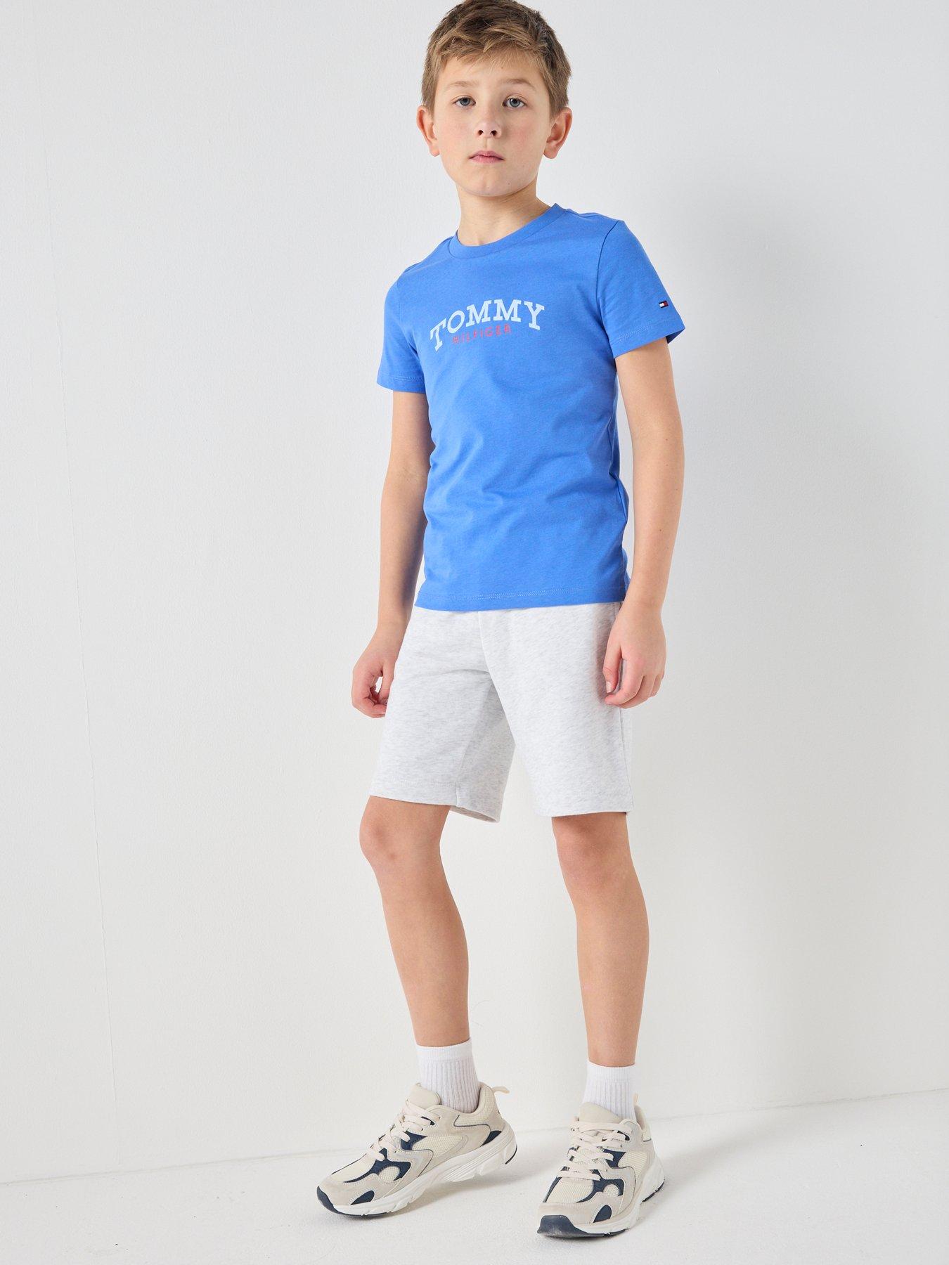 Tommy Hilfiger Boys Monotype Graphic Short Sleeve T-Shirt And Short Set - Blue