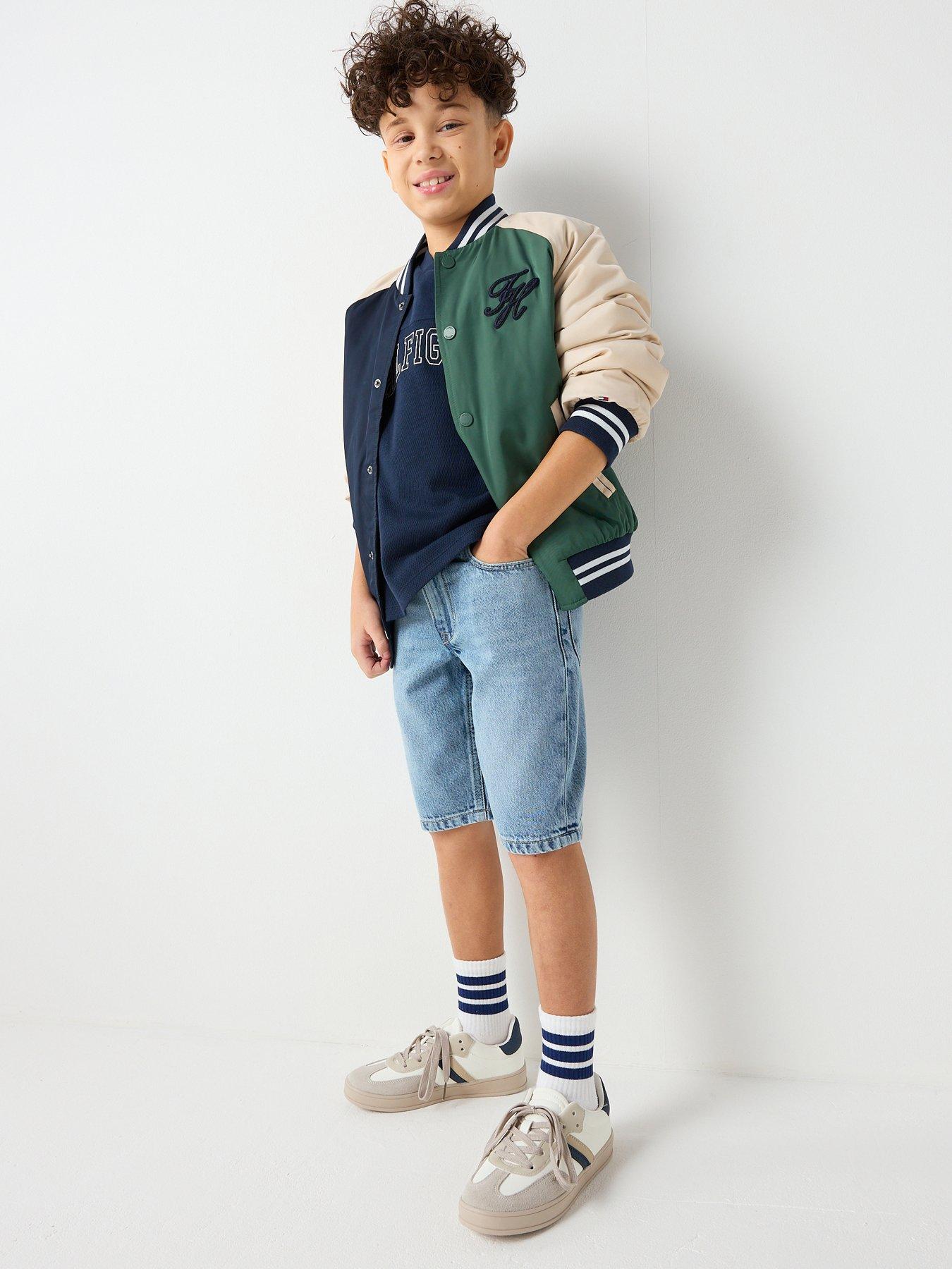 Tommy Hilfiger Boys Straight Mid Denim Shorts - Blue