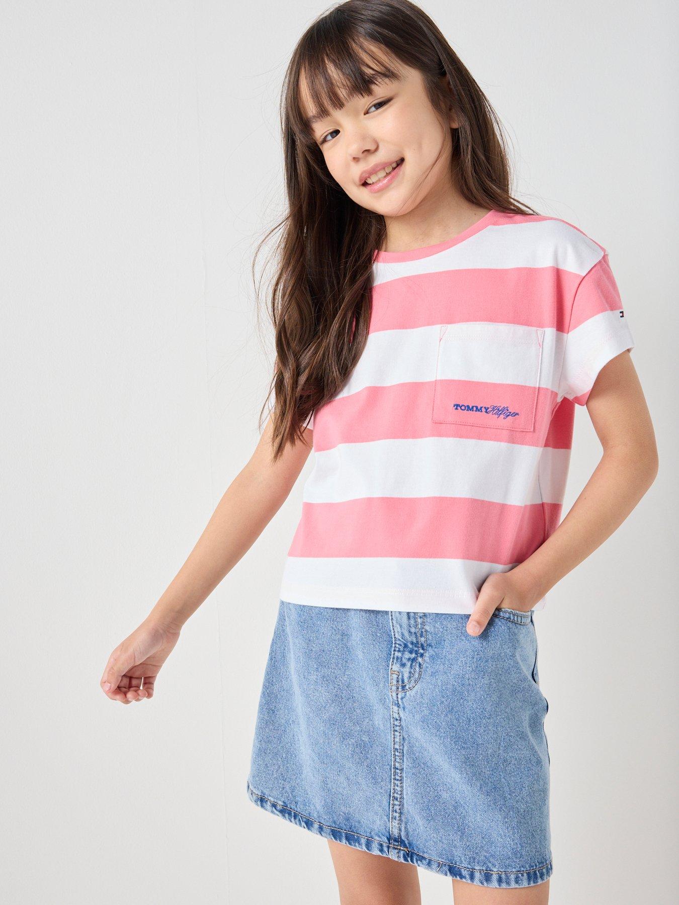 tommy-hilfiger-girls-stripe-short-sleeve-t-shirt-pink