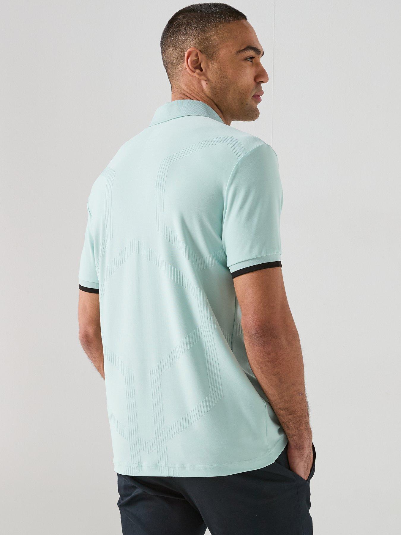 Image 2 of 6 of BOSS Mens Golf Chip Hexagonal Polo - Blue