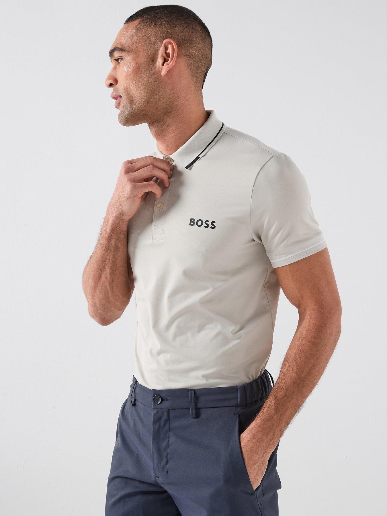 Image 1 of 5 of BOSS Mens Golf Paul Pro Polo Shirt - Beige