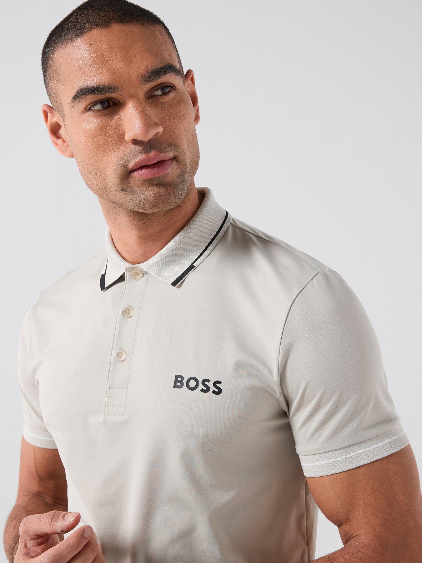 Image 5 of 5 of BOSS Mens Golf Paul Pro Polo Shirt - Beige