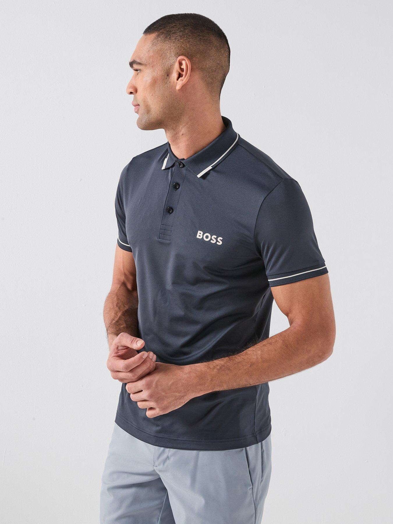 Image 1 of 6 of BOSS Mens Golf Paul Pro Polo - Blue
