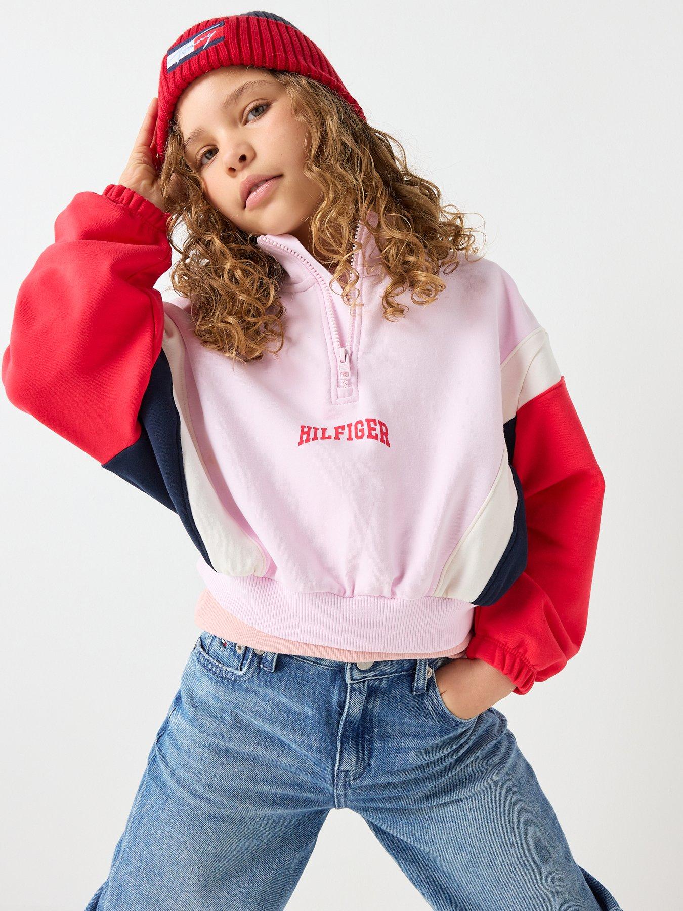 tommy-hilfiger-girls-varsity-half-zip-sweatshirt-multifront