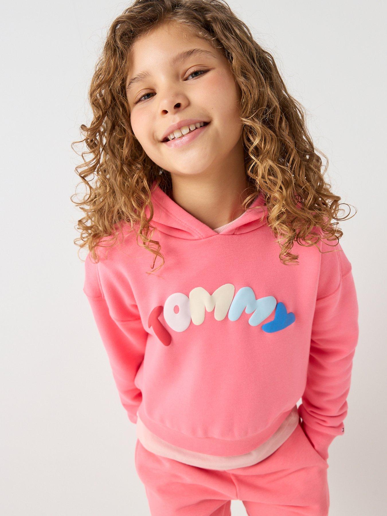 Tommy Hilfiger Girls Puff Print Hoodie - Pink