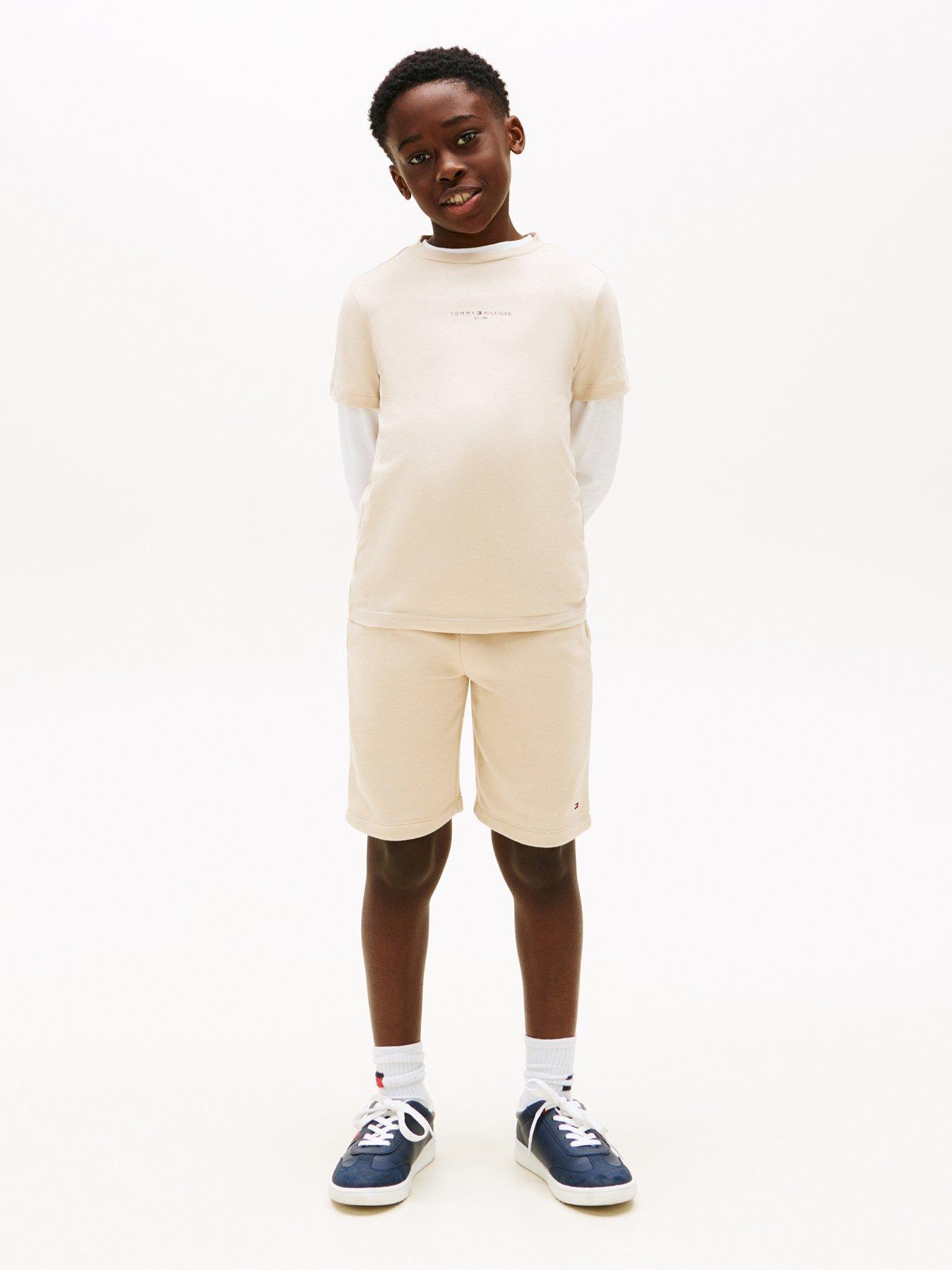 Tommy Hilfiger Boys Essential Short Sleeve T-shirt And Short Set - Beige