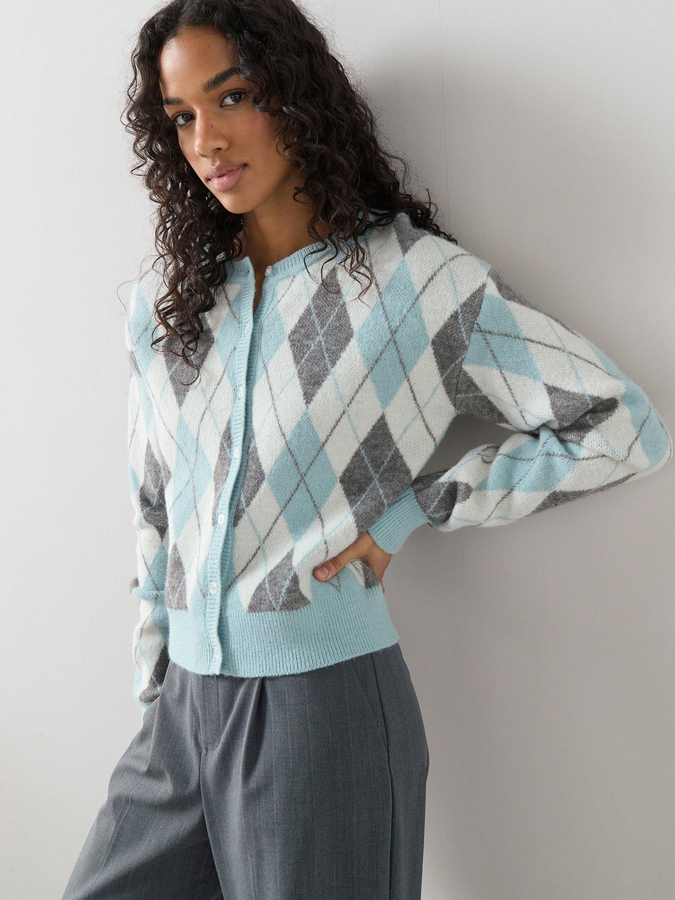 the-very-collection-crew-neck-argyle-long-sleeve-cardigan-multioutfit