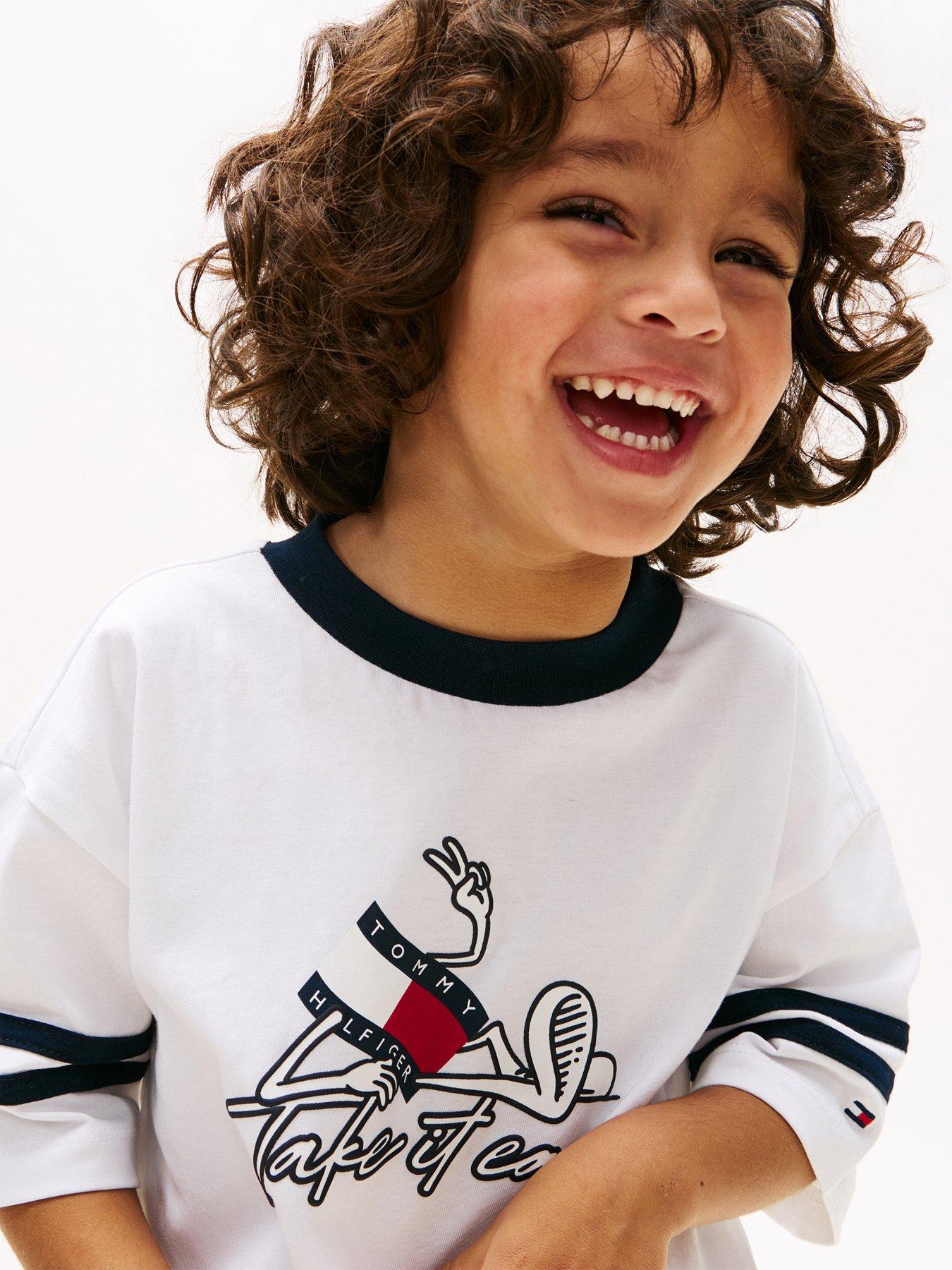 Image 4 of 5 of Tommy Hilfiger Younger Boys Take It Easy Short Sleeve T-Shirt And Short Set - Blue