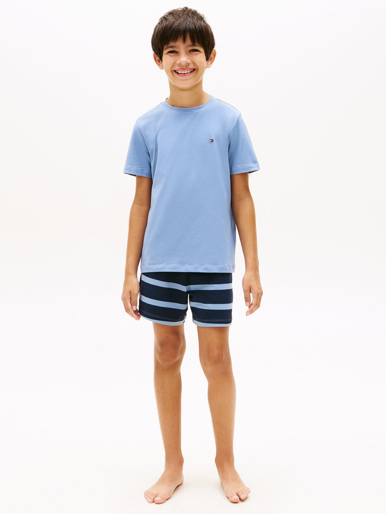 Tommy Hilfiger Boys Short Sleeve T-Shirt And Short PJ Set - Blue