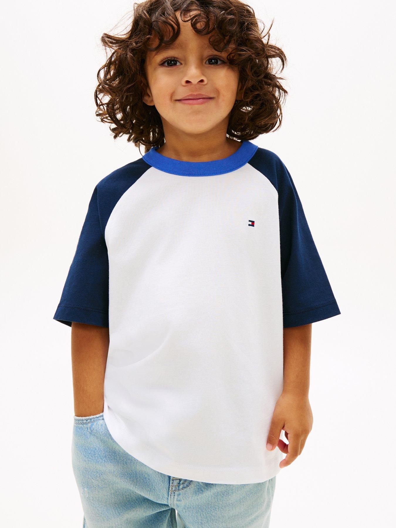 Tommy Hilfiger Younger Boys Short Sleeve Colourblock T-Shirt - White