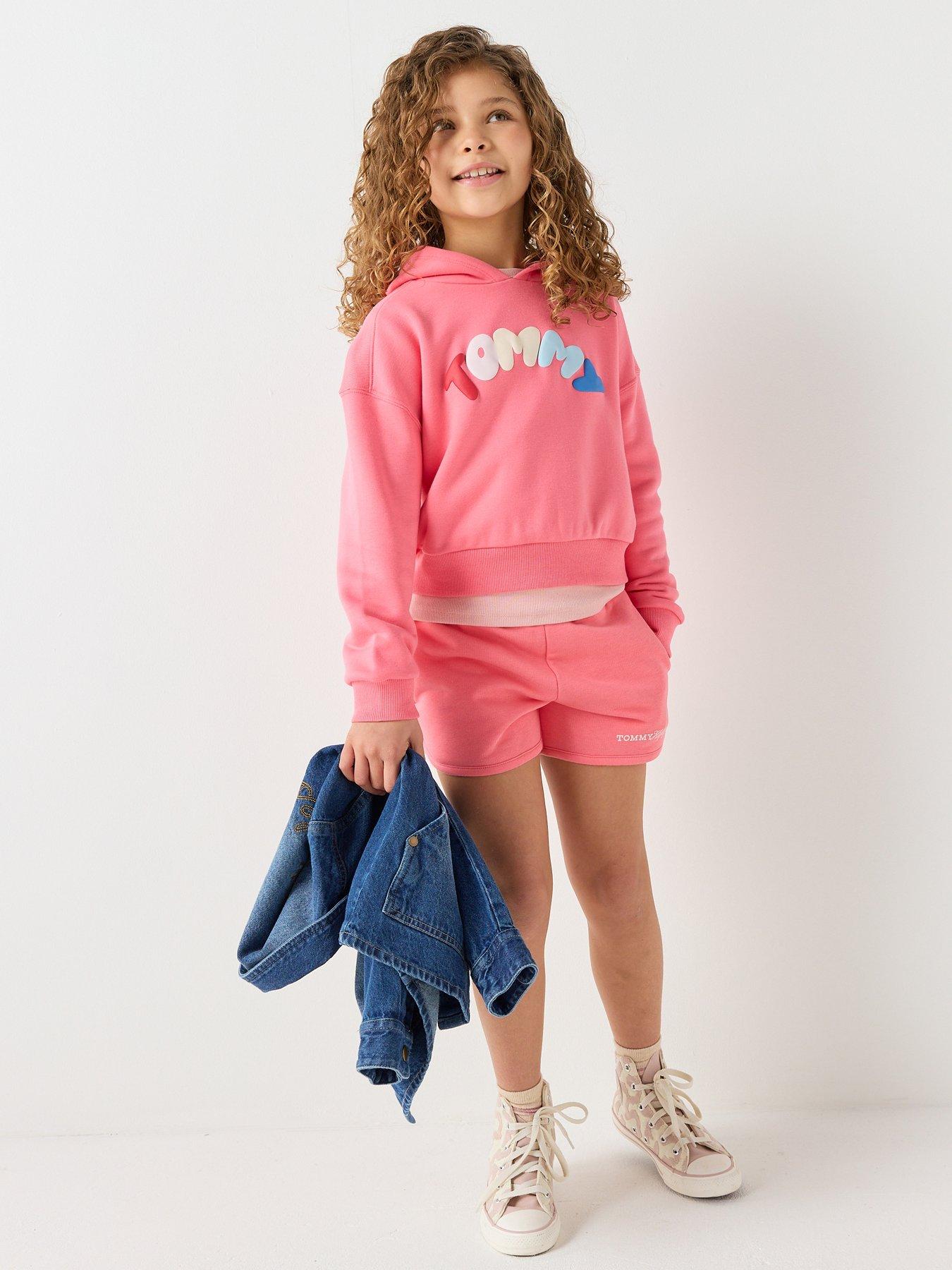 tommy-hilfiger-girls-glitter-short-pinkfront