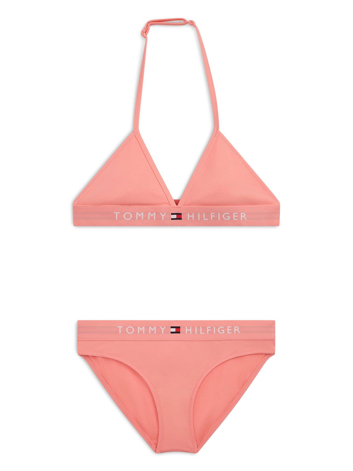 Image 1 of 2 of Tommy Hilfiger Girls Triangle 2 Piece Swim Set - Pink