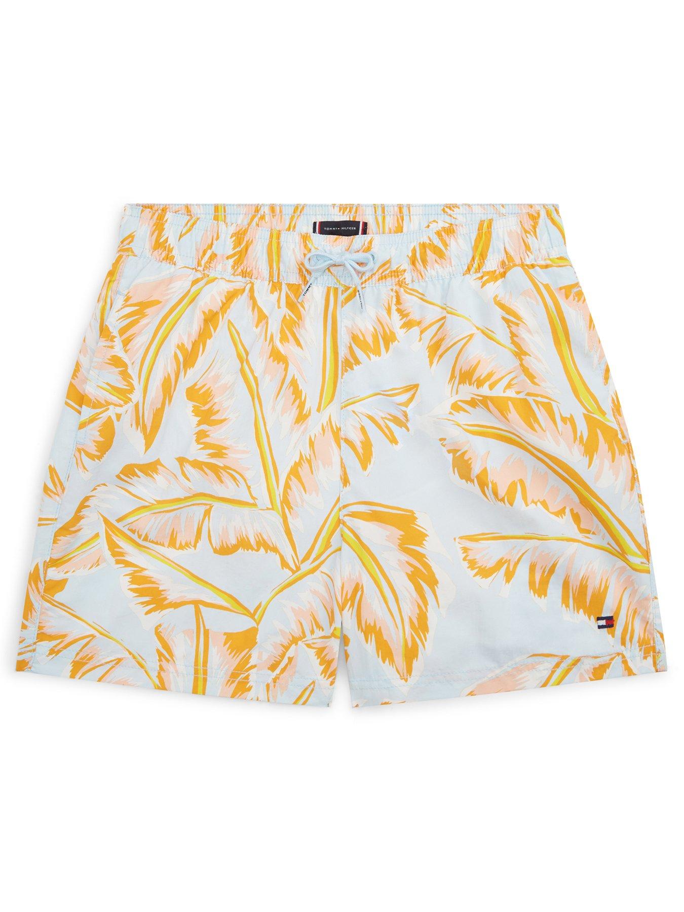 Tommy Hilfiger Boys Medium Drawstring Print Swimshort - Leaf Print
