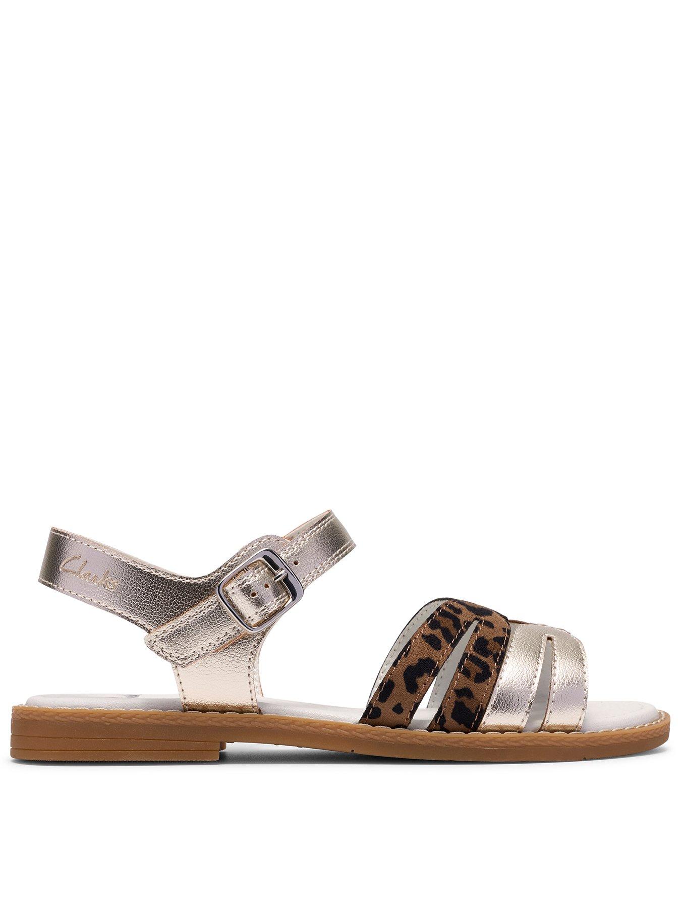 Clarks Junior Luana Metallic Sandal - Champagne