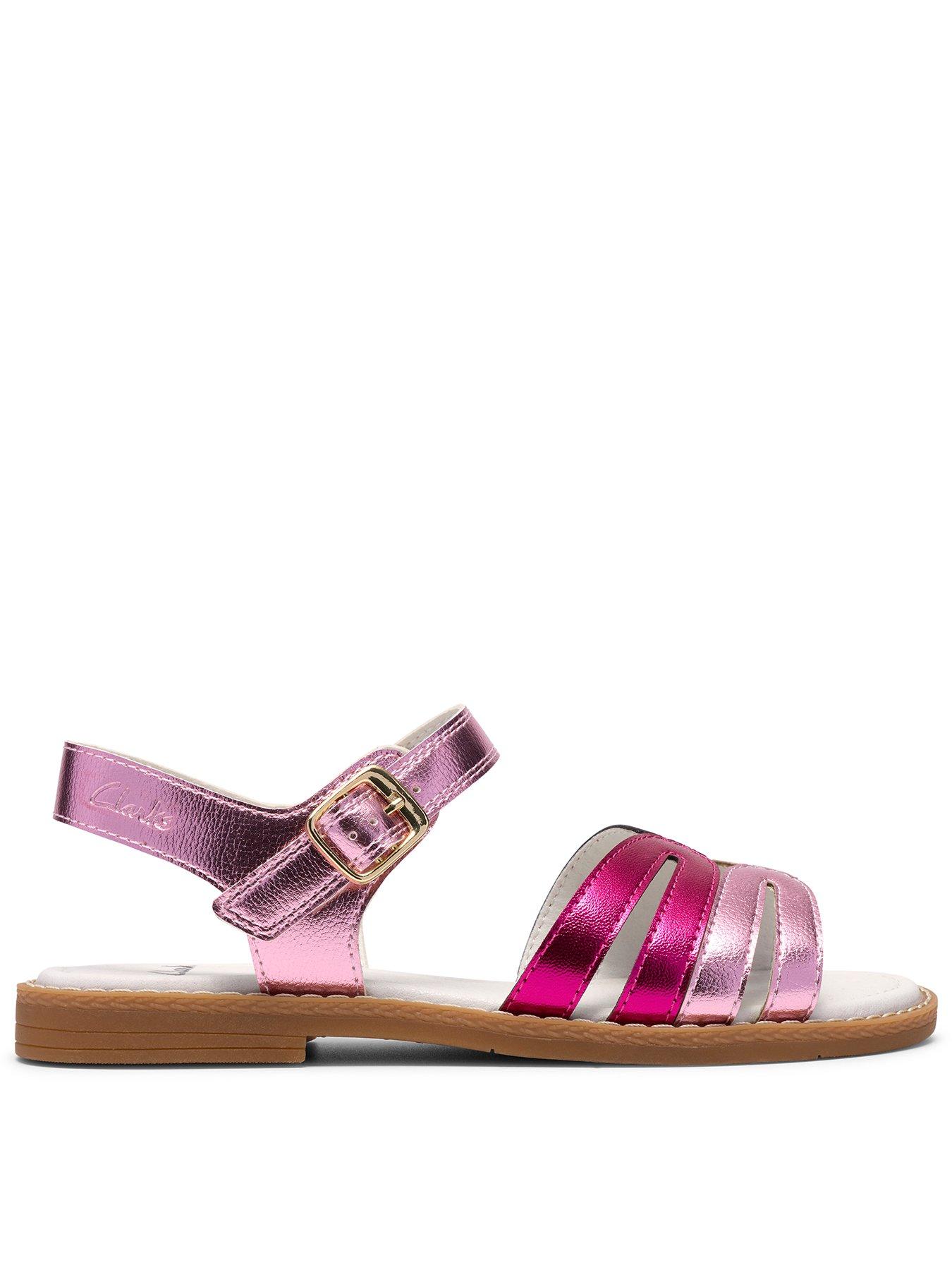 Clarks Junior Luana Metallic Sandal - Pink
