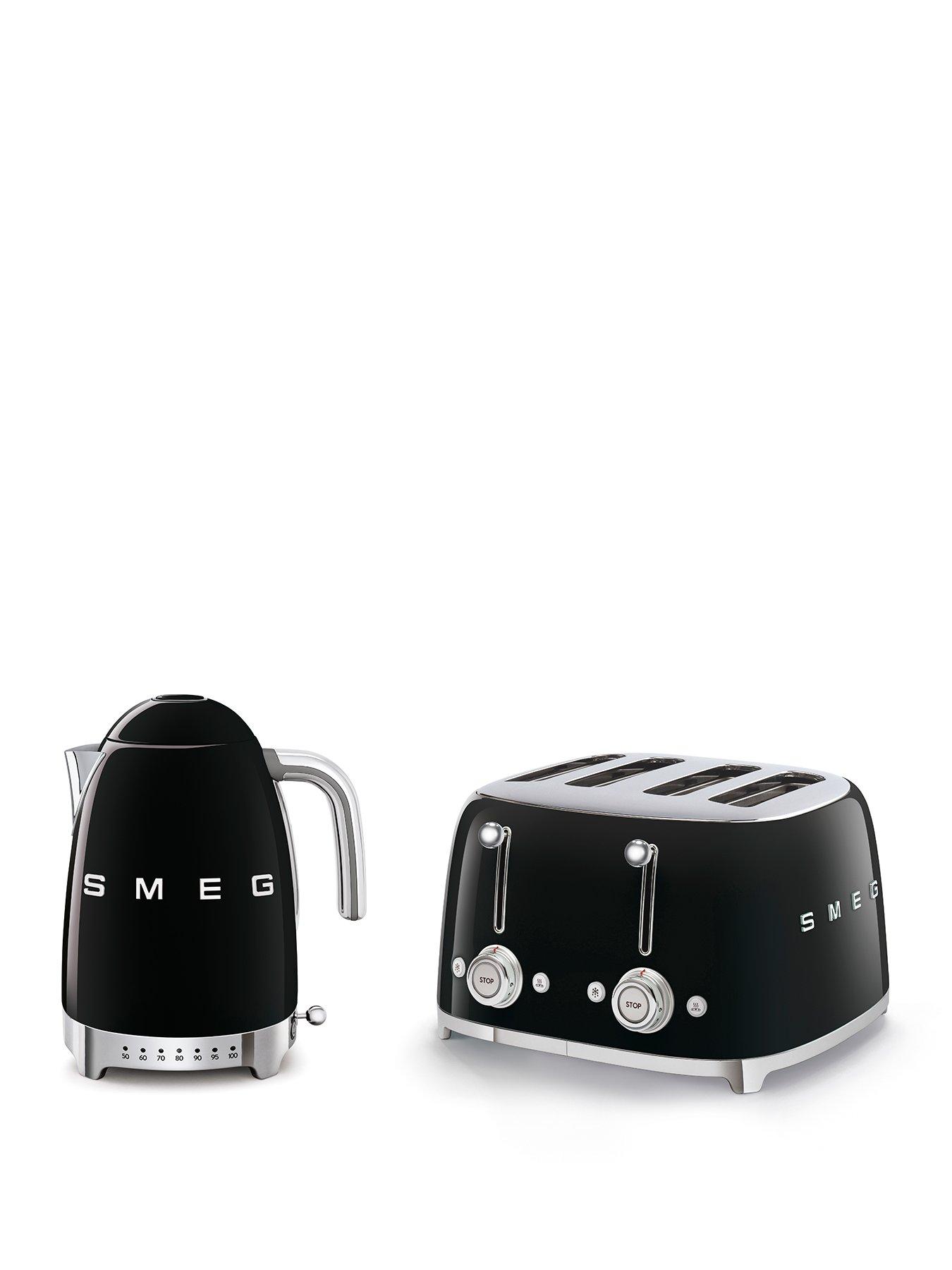 Smeg Smeg Variable Temperature Kettle and 4 Slice Toaster Bundle- Black