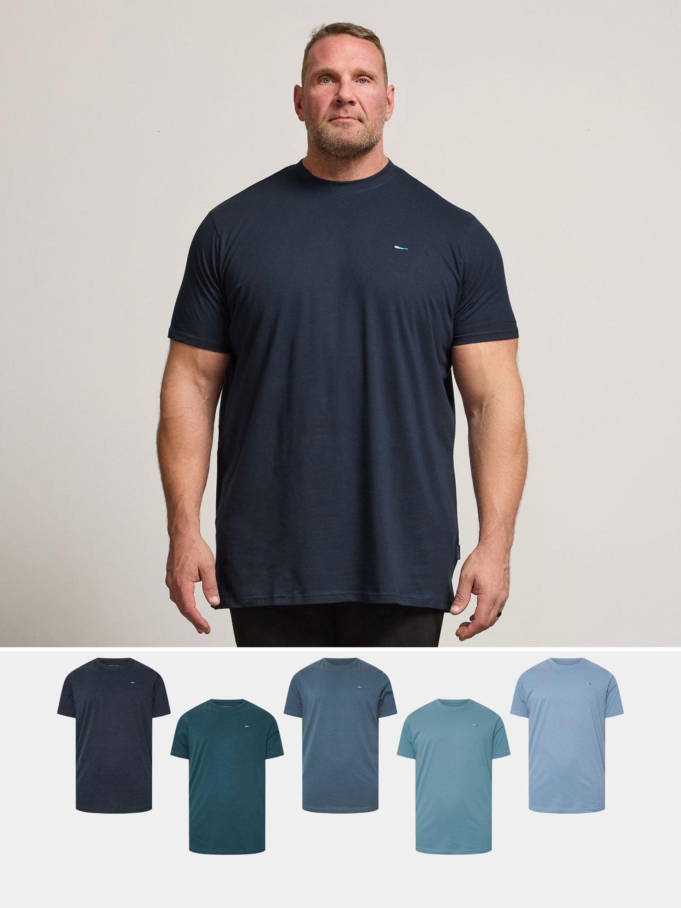 badrhino-5-pack-extra-long-basic-t-shirt-blue